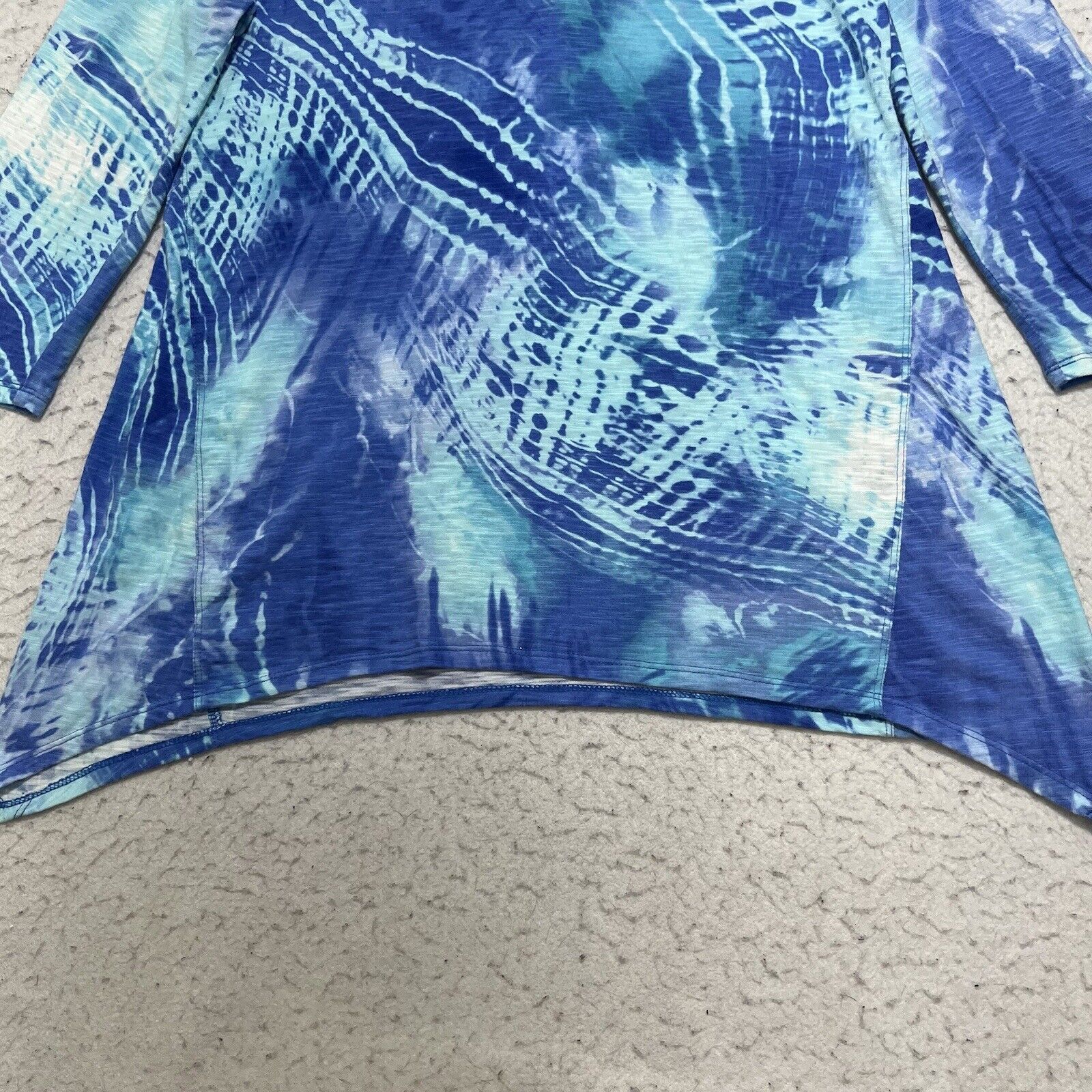 Chicos Chico's Women's Small Long Sleeve V-Neck Blue Patterned Top Size S / US 4 / IT 40 - 11 Thumbnail