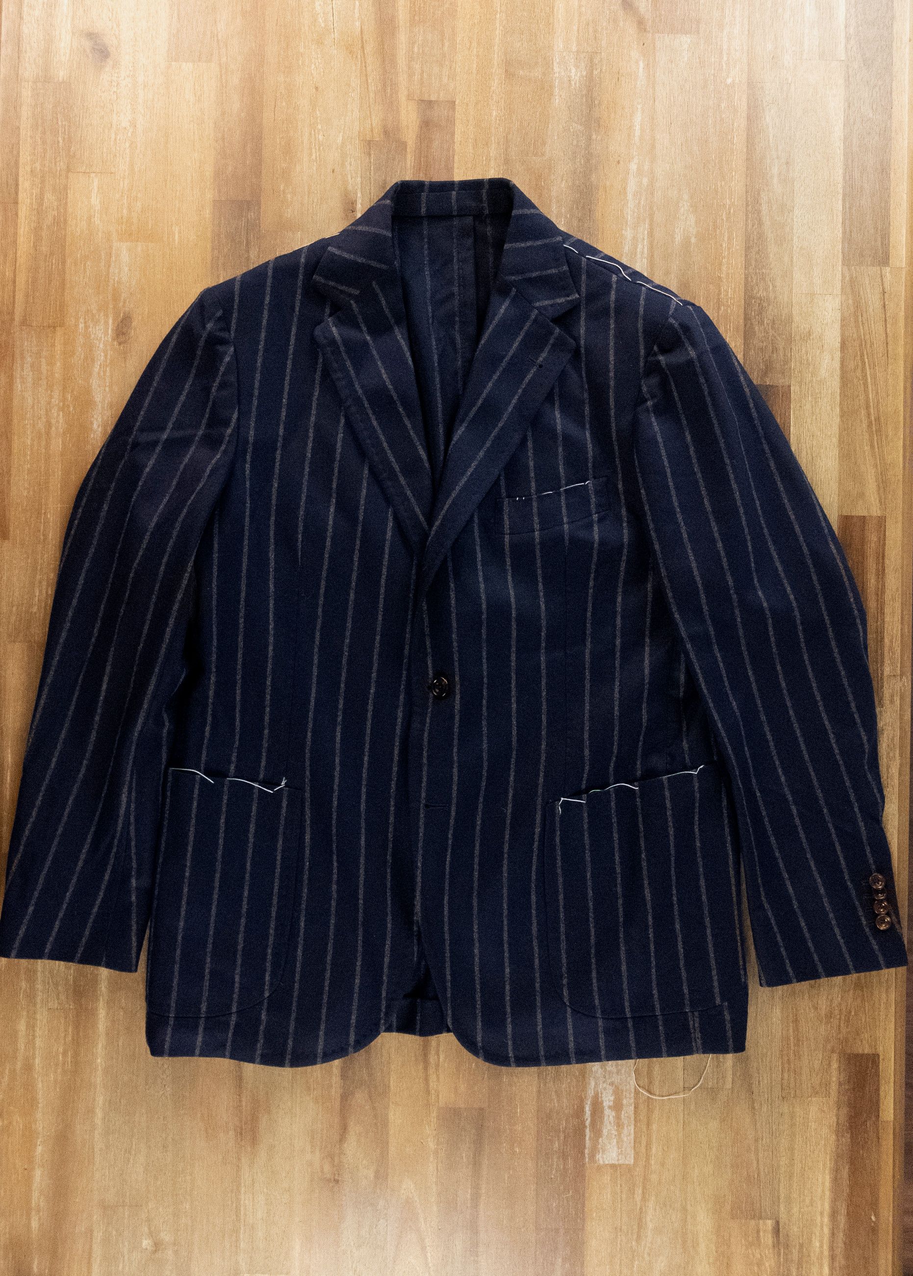 SARTORIO Napoli by Kiton navy blue wool cashmere suit 44 54