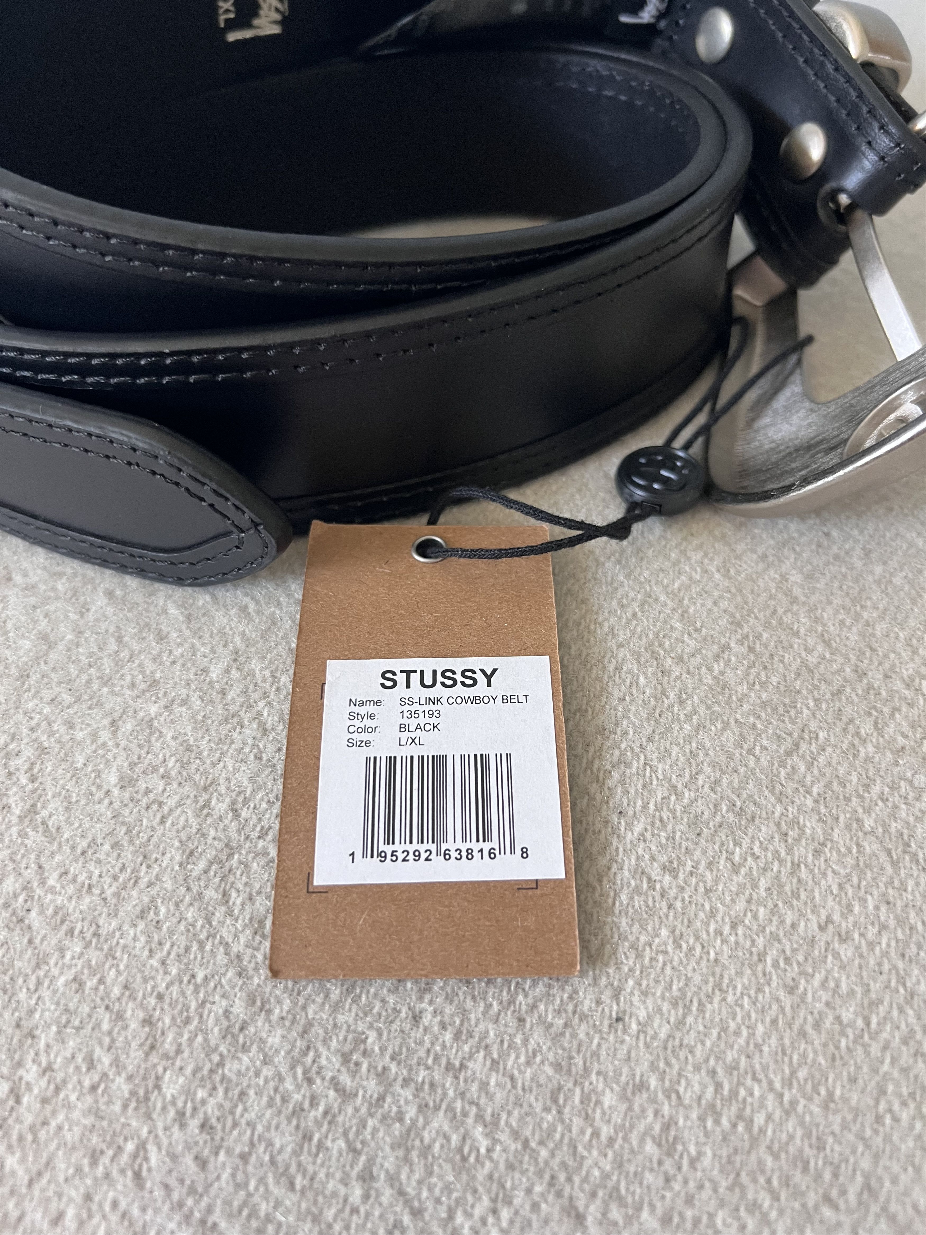Stussy Stussy SS Link Cowboy Belt in Black Leather | Grailed Stussy Stussy SS Link Cowboy Belt in Black Leather | Grailed