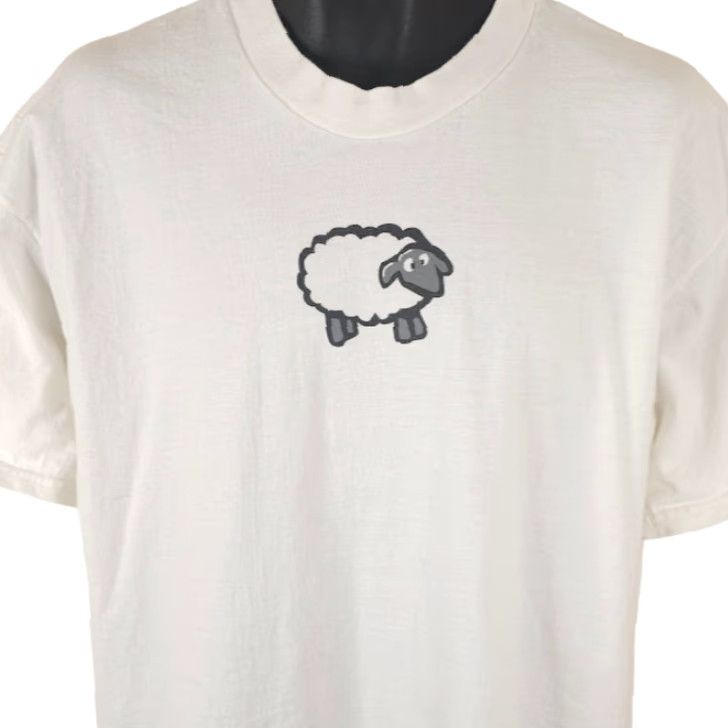 Hanes VINTAGE Hanes T-Shirt Mens XL White 90s Tech Technology Website Sheep Size US XL / EU 56 / 4 - 2 Thumbnail