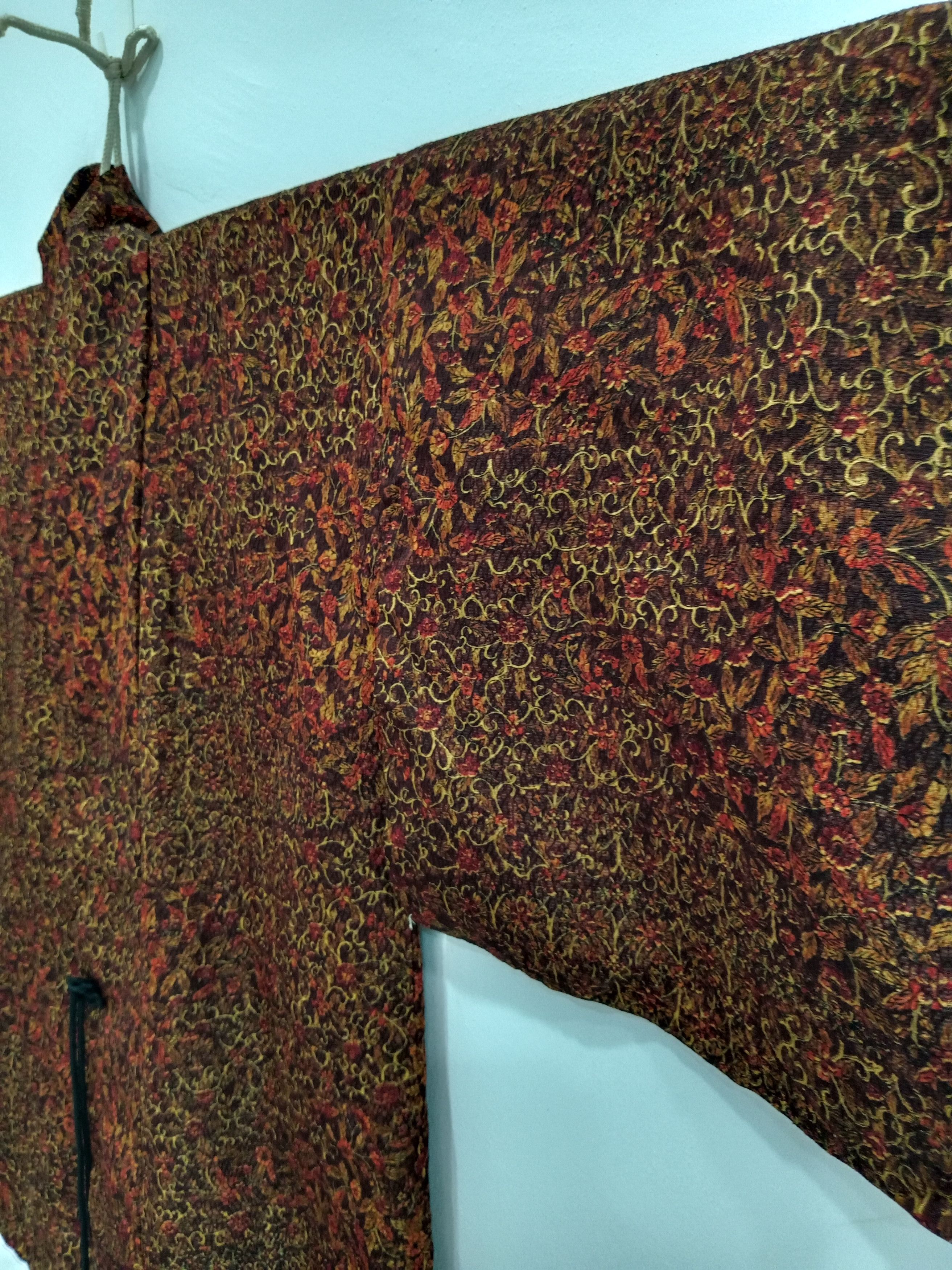 Komono Kimono Haori Flower Motif Japanese Traditional Wear Size XL / US 12-14 / IT 48-50 - 6 Thumbnail