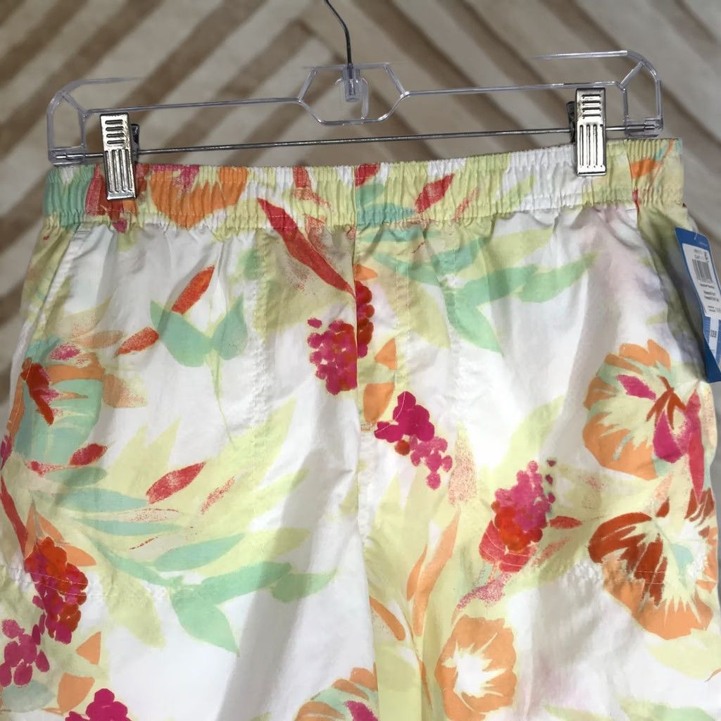 Vintage Columbia Women's Shorts Floral Print Drawstring Regular Fit Size M White Size 32" / US 10 / IT 46 - 1 Thumbnail