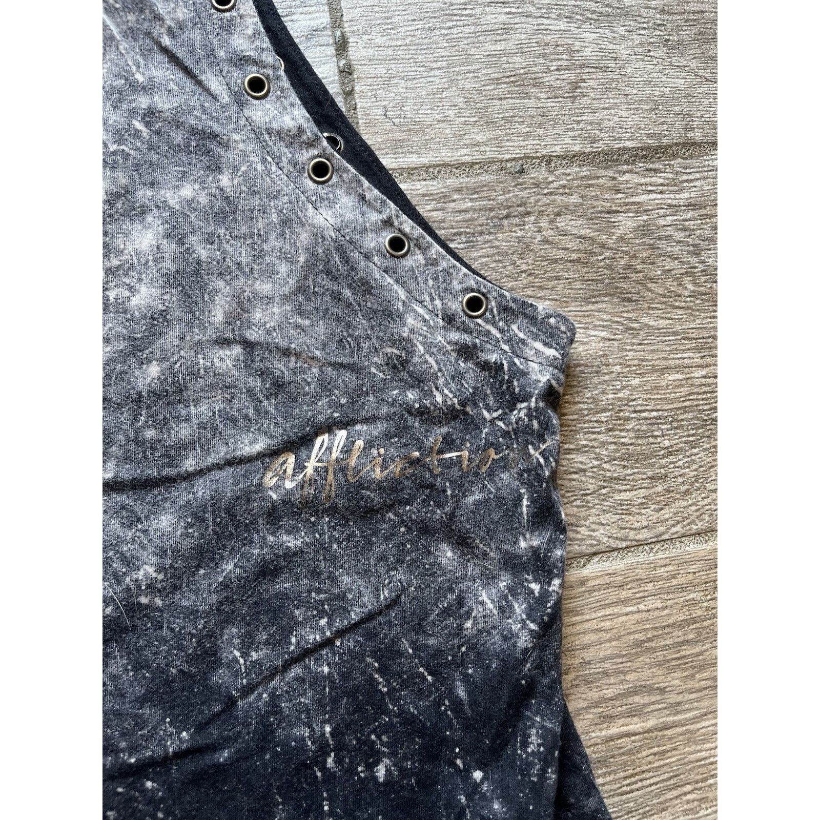 Affliction Vintage Y2K Affliction gray grunge tank studded cross goth Size L / US 10 / IT 46 - 5 Thumbnail