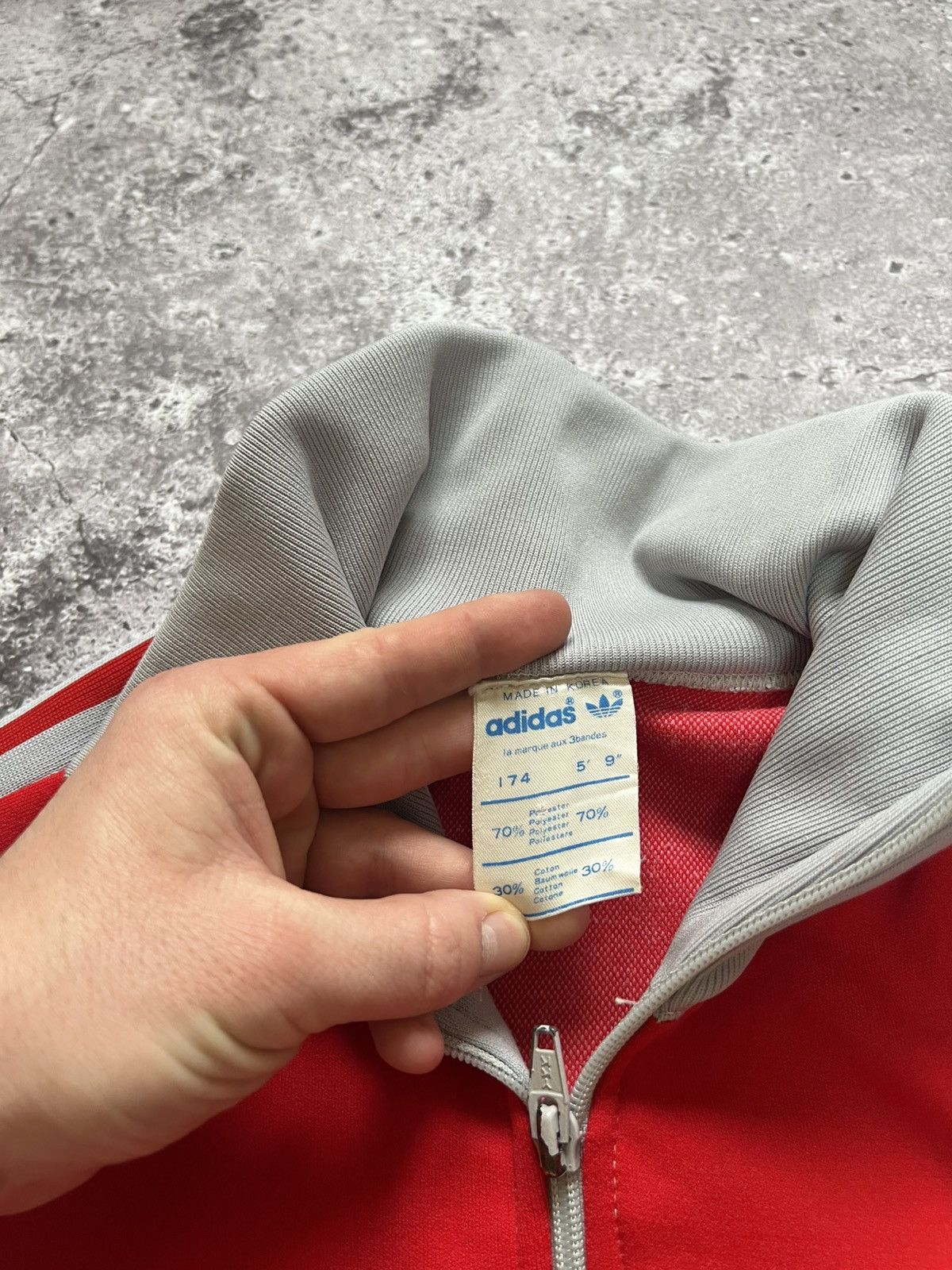 Adidas × Vintage Vintage 80s 90s Adidas Track Jacket Gray Red Small Men's Size US S / EU 44-46 / 1 - 12 Thumbnail