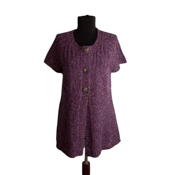 Charter Club Charter Club Size M Cardigan Sweater Purple Knit Short Sleev Size M / US 6-8 / IT 42-44 - 1 Thumbnail