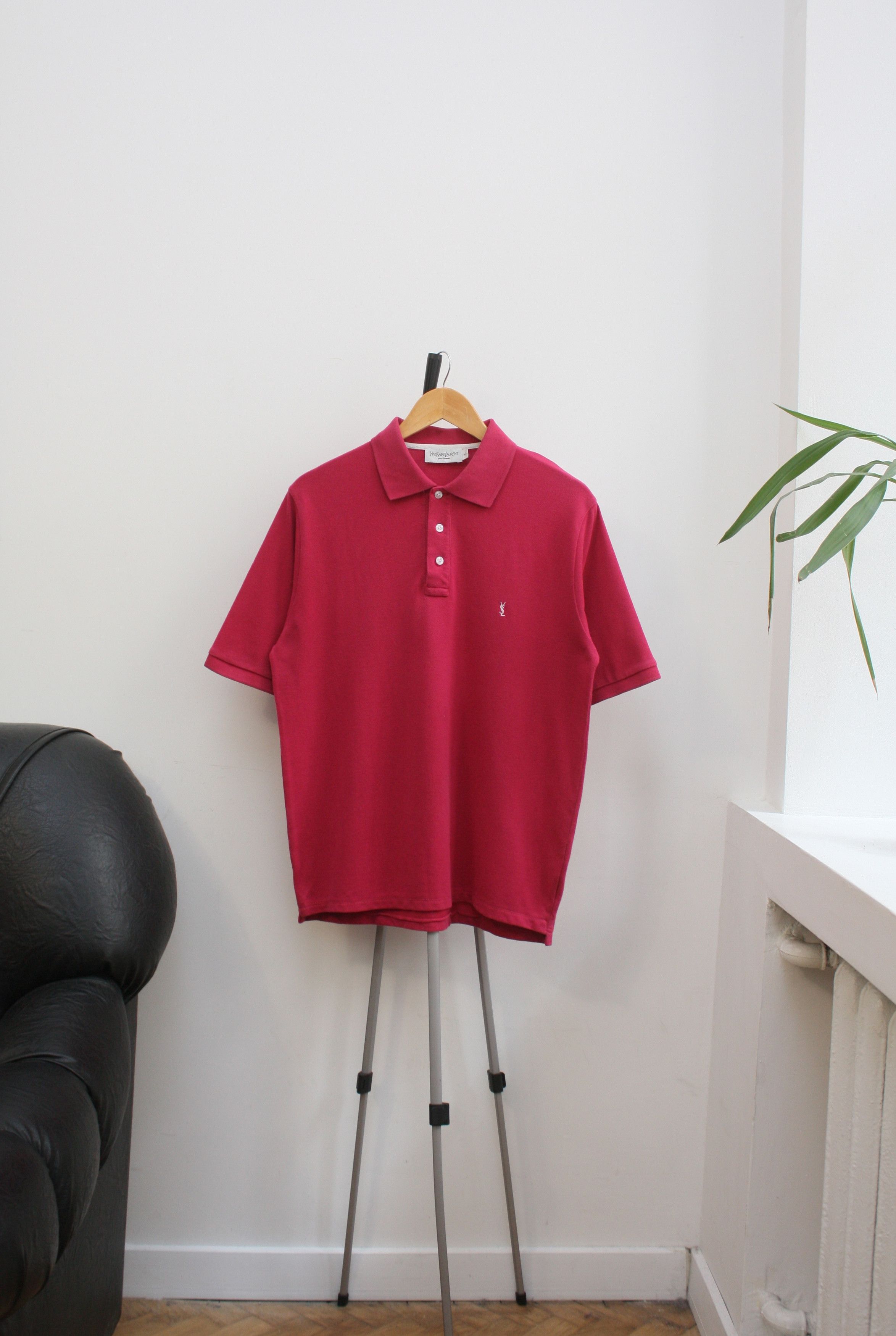 Yves Saint Laurent Yves Saint Laurent Vintage Crimson Polo Men's Medium Size US M / EU 48-50 / 2 - 2 Thumbnail