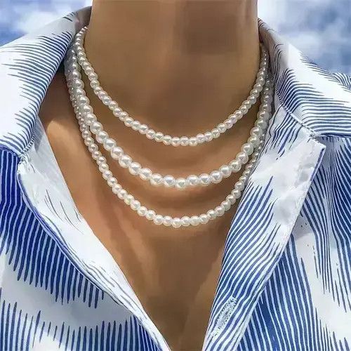 Jewelry Triple Pearl Necklace Size ONE SIZE - 3 Thumbnail