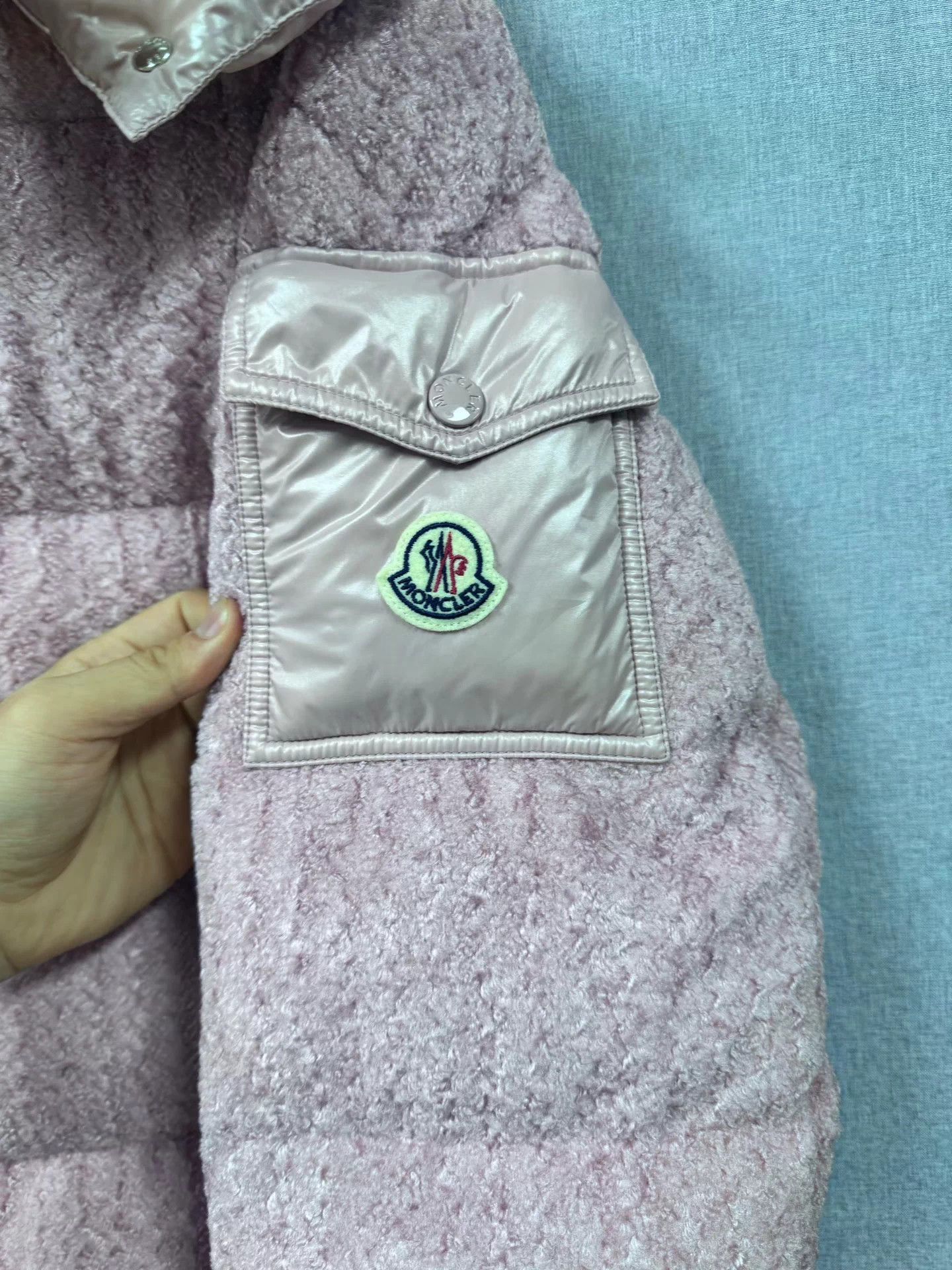 Moncler Moncler pink wool paneled down jacket size 3 Size L / US 10 / IT 46 - 6 Thumbnail