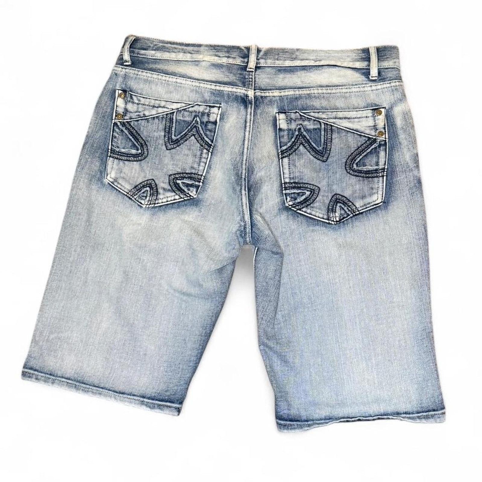 Vintage Y2k Light Wash Agile Iron Cross Baggy Denim Shorts Size US 36 / EU 52 - 1 Thumbnail