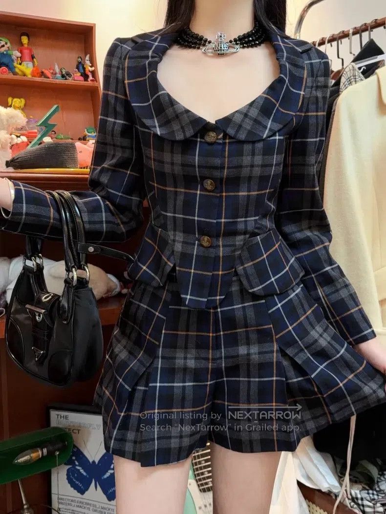 Vivienne Westwood Vivienne Westwood Red label blue checkered petal collar su Size M / US 6-8 / IT 42-44 - 1 Thumbnail