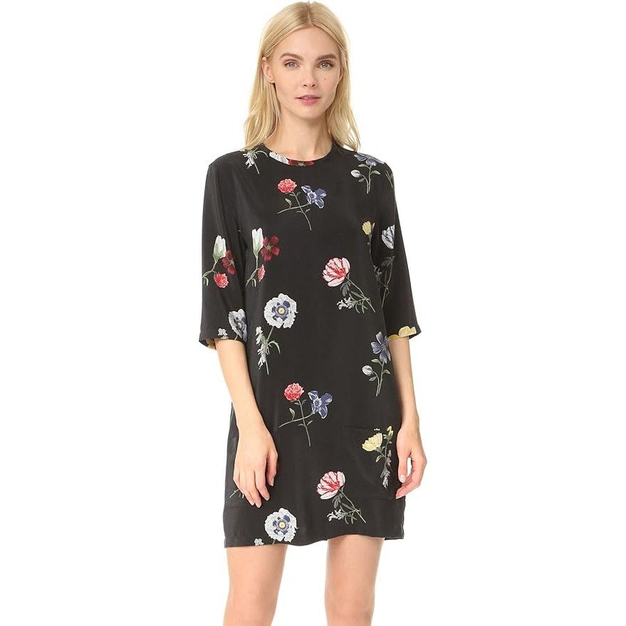 Equipment Equipment Femme Aubrey Silk Black Floral Mini Dress, Small Size S / US 4 / IT 40 - 1 Thumbnail