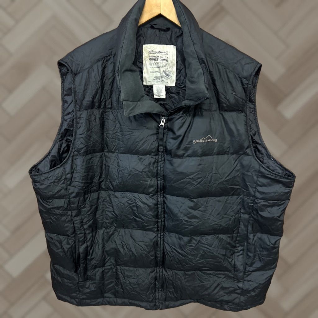 Eddie Bauer VEST Eddie Bauer Goose Down Quilted Black Puffer Vest Men’s XXL Down Filled Quilted Full Zip Stand-Up Collar Size US XXL / EU 58 / 5 - 1 Thumbnail