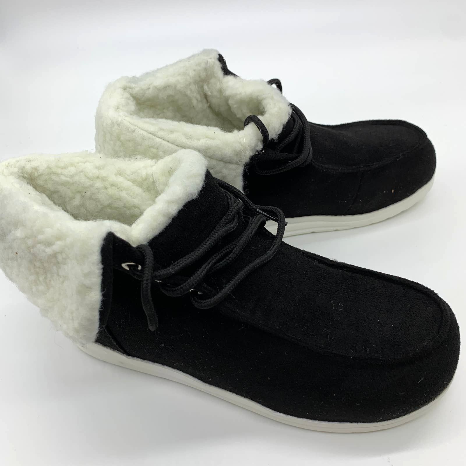Other Women's Boots Black Size 6.5 Fleece Cuff Lace Up Size US 6.5 / IT 36.5 - 1 Thumbnail