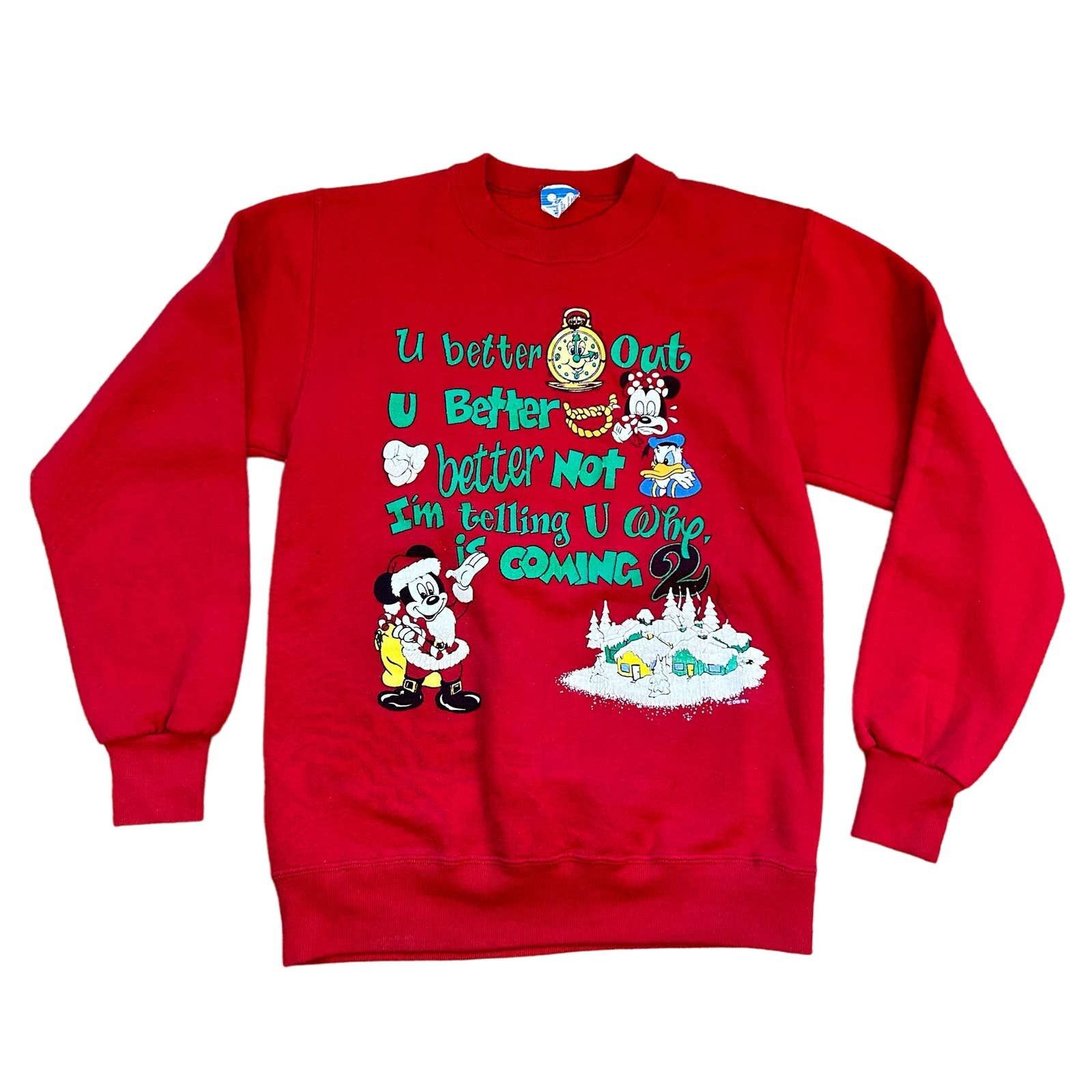 Vintage Vintage Disney Christmas Sweater Crewneck Sweatshirt 1980s
