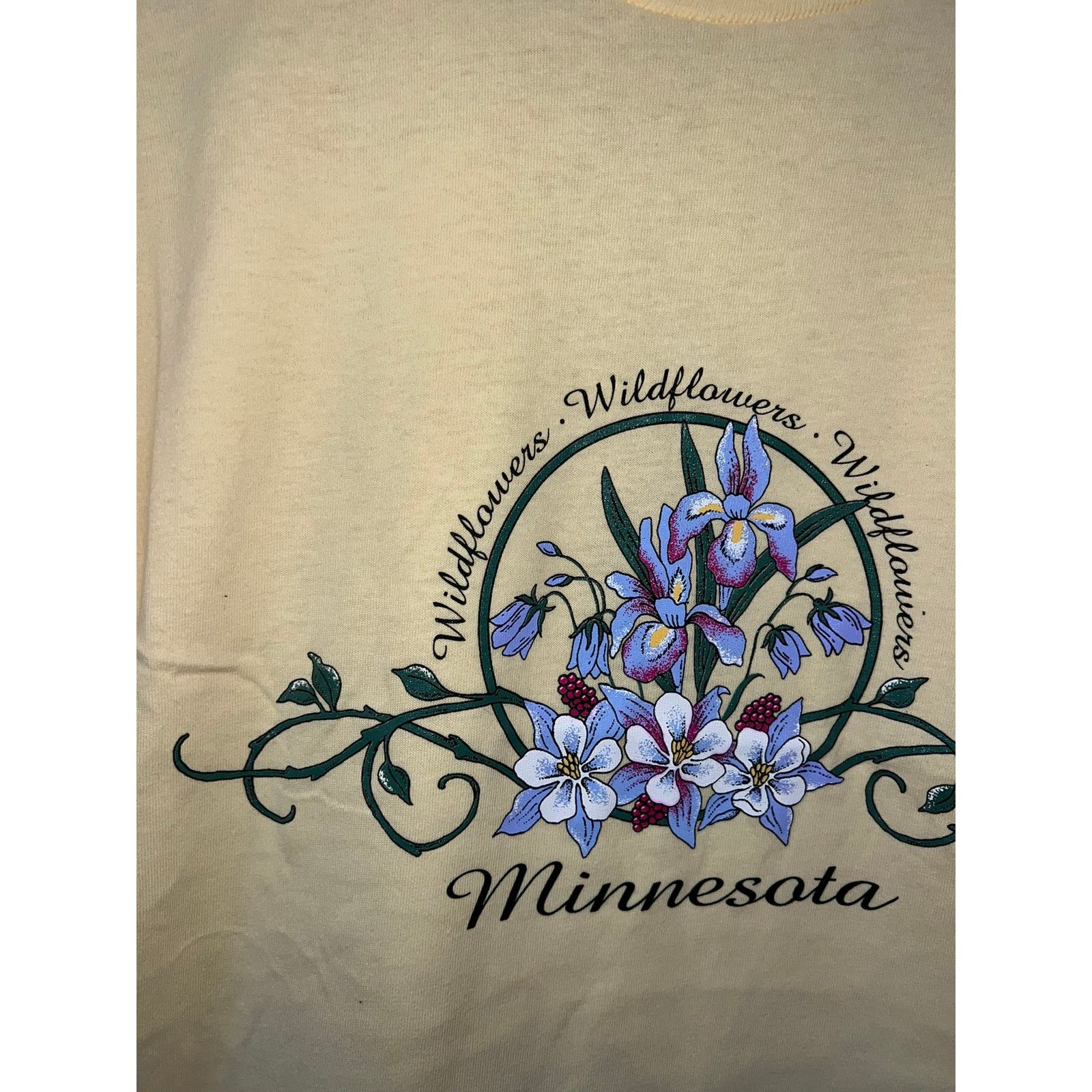 Jerzees Vintage Minnesota Wildflowers Shirt Yellow Tee 90s VTG M Size US M / EU 48-50 / 2 - 3 Thumbnail