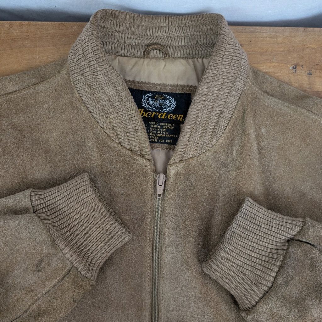 Vintage Vintage Heavy Suede Bomber Varsity Style Jacket Size US L / EU 52-54 / 3 - 8 Thumbnail