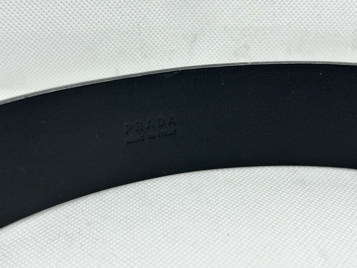 Prada Rare Prada Auth black leather belt with safety buckle. Size 34 - 4 Thumbnail