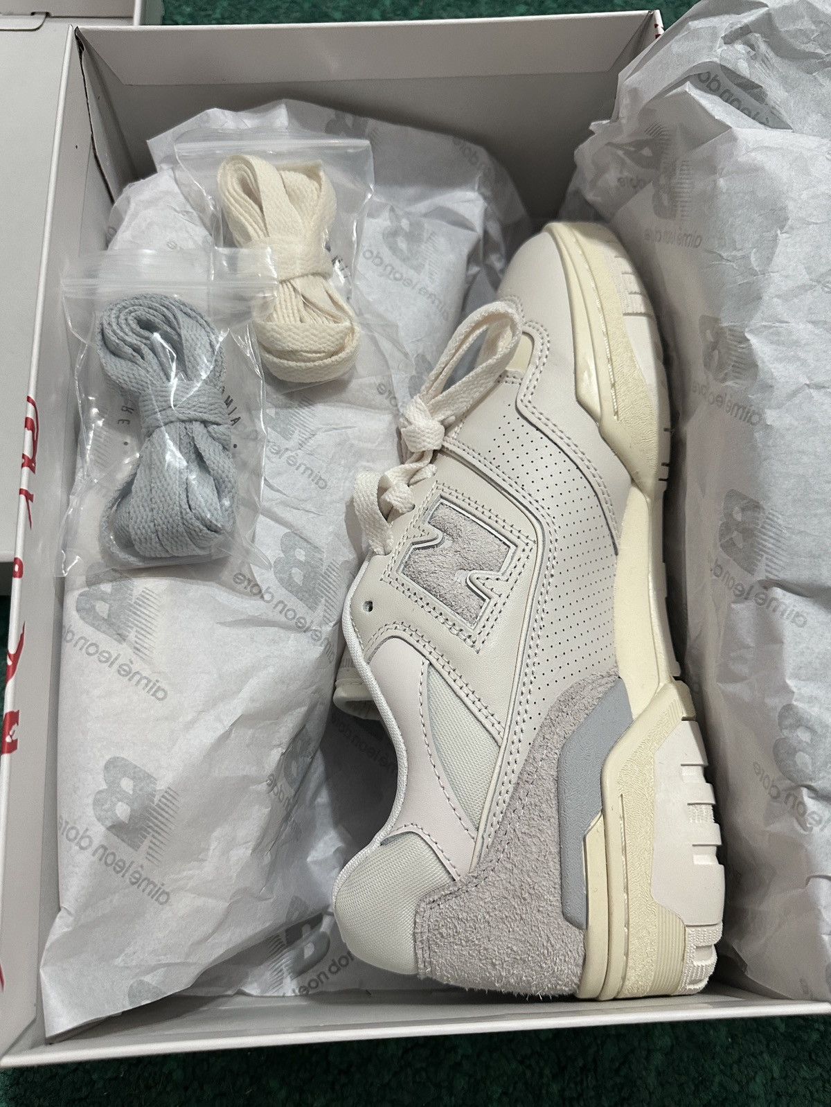 Aime Leon Dore × New Balance ALD NB P550 in White/Taupe Size US 9 / EU 42 - 1 Thumbnail