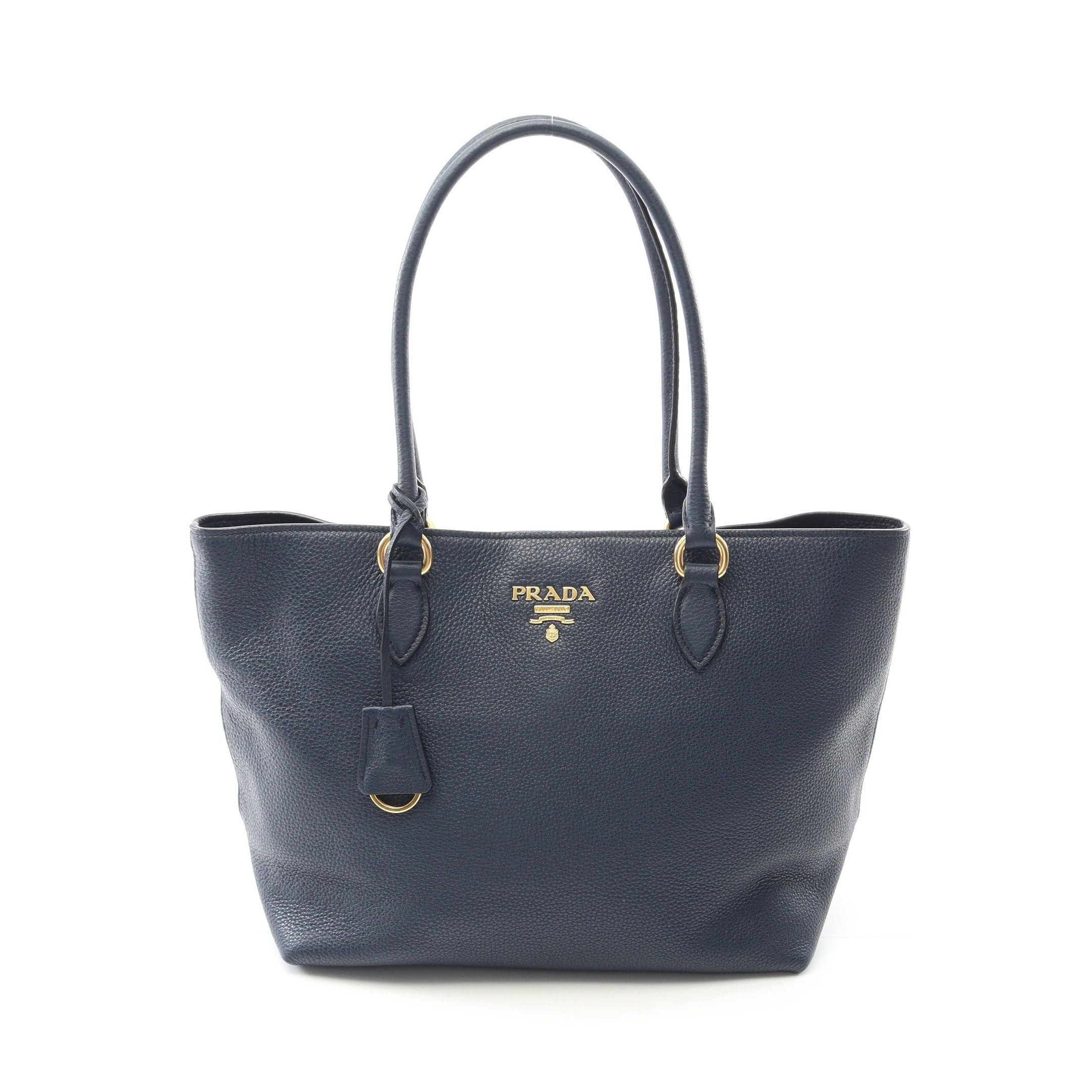 Prada Prada Vitello Phenix Shoulder Bag Tote Leather Black Size ONE SIZE - 1 Thumbnail