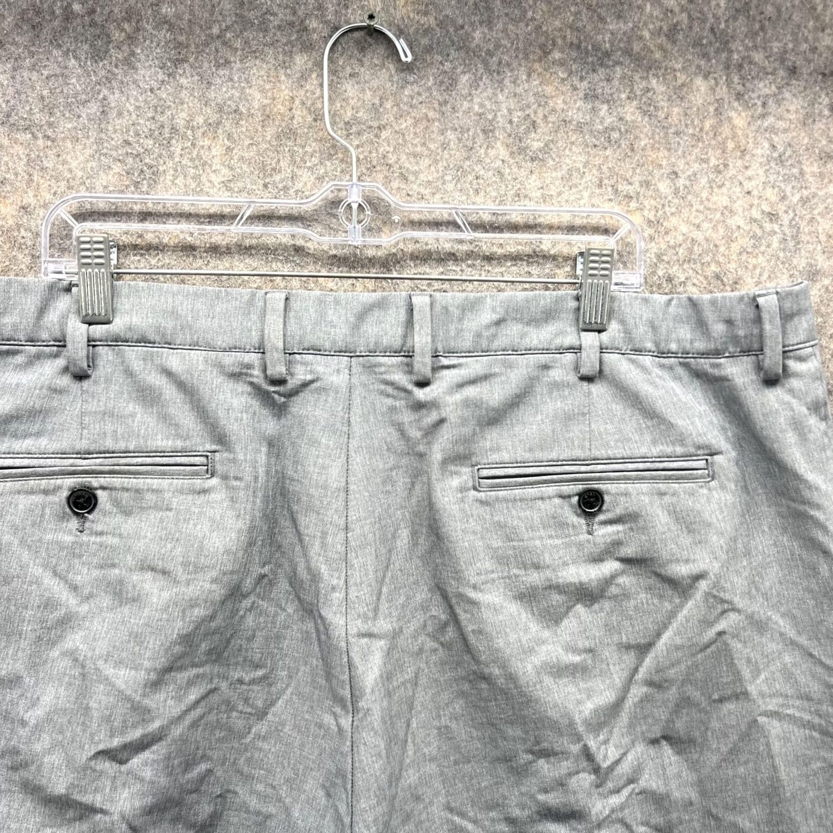 Vintage Greg Norman Shorts Men 42 Gray Chino Flat Front Casual Polyester Spandex Golf Size US 42 / EU 58 - 3 Thumbnail