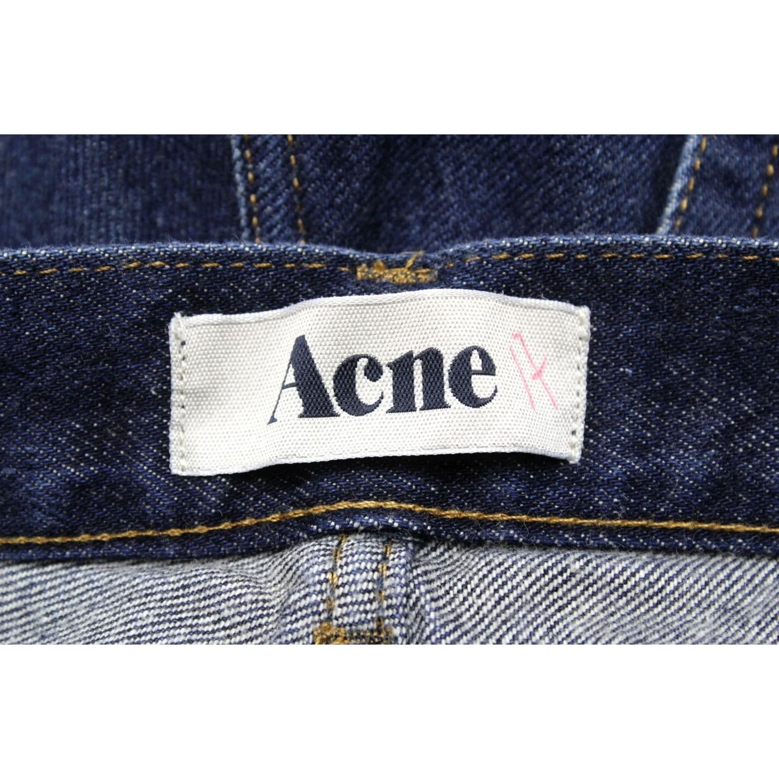 Vintage Acne Roc New Raw Jeans Men's W32/L32 Dark Blue Straight Fit Button Fade Effect Size US 32 / EU 48 - 7 Thumbnail