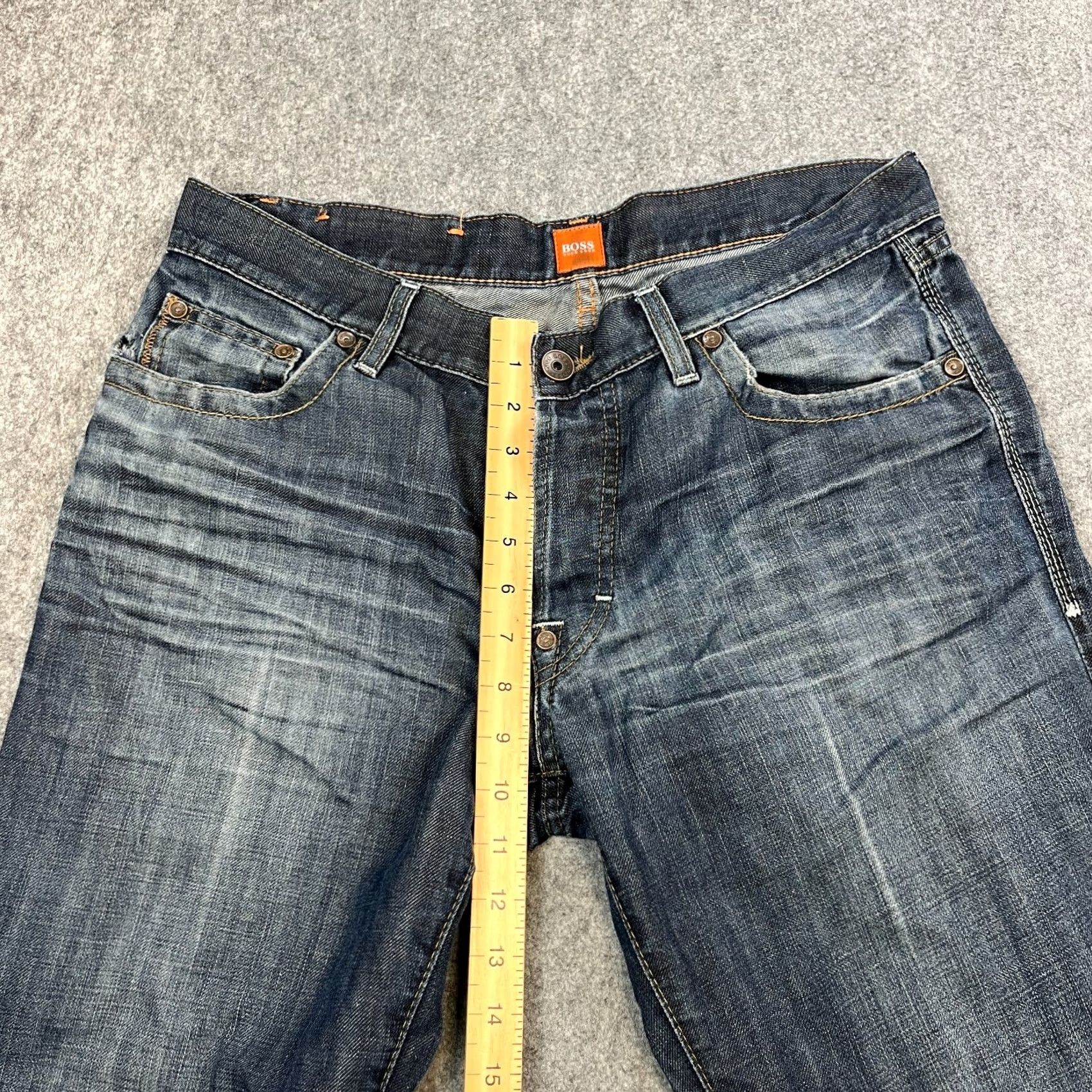 Hugo Boss HUGO BOSS Jeans Relaxed Straight 36 34 Dark Blue Linen Denim 5-Pocket Mens Jeans Size US 36 / EU 52 - 5 Thumbnail