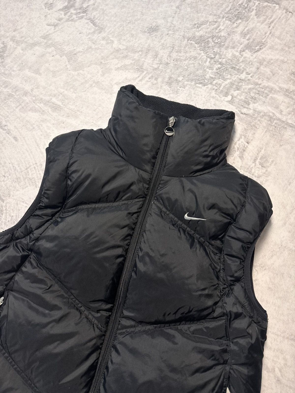 Nike × Vintage 00s Nike Vintage Drill Oversize Down Mini Swoosh Vest Y2K Size US S / EU 44-46 / 1 - 2 Thumbnail