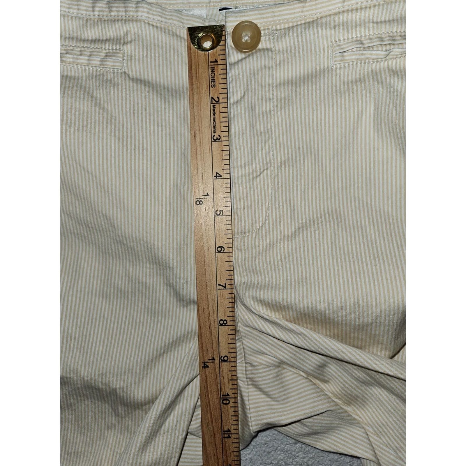 Banana Republic VINTAGE Banana Republic Martin-Fit Pants Women's 10 White Gold Stripes Slit Workwear Size 32" / US 10 / IT 46 - 4 Thumbnail