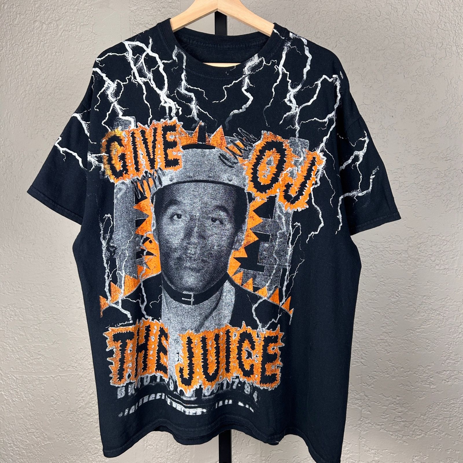 Give OJ The Juice OJ Simpson Modern AOP Backstock Co XL Tee