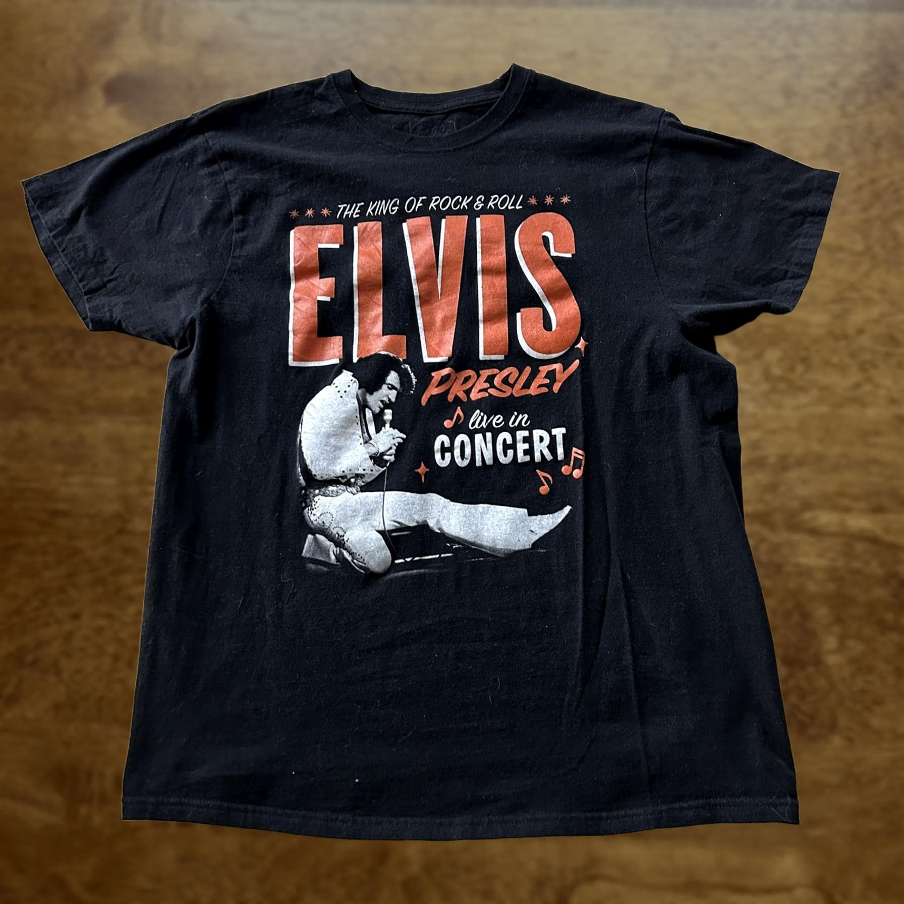 Vintage Elvis Presley Live In Concert Shirt Mens L Black Graphic Tee T-Shirt Music Crew Neck Short Sleeve Size US L / EU 52-54 / 3 - 1 Thumbnail