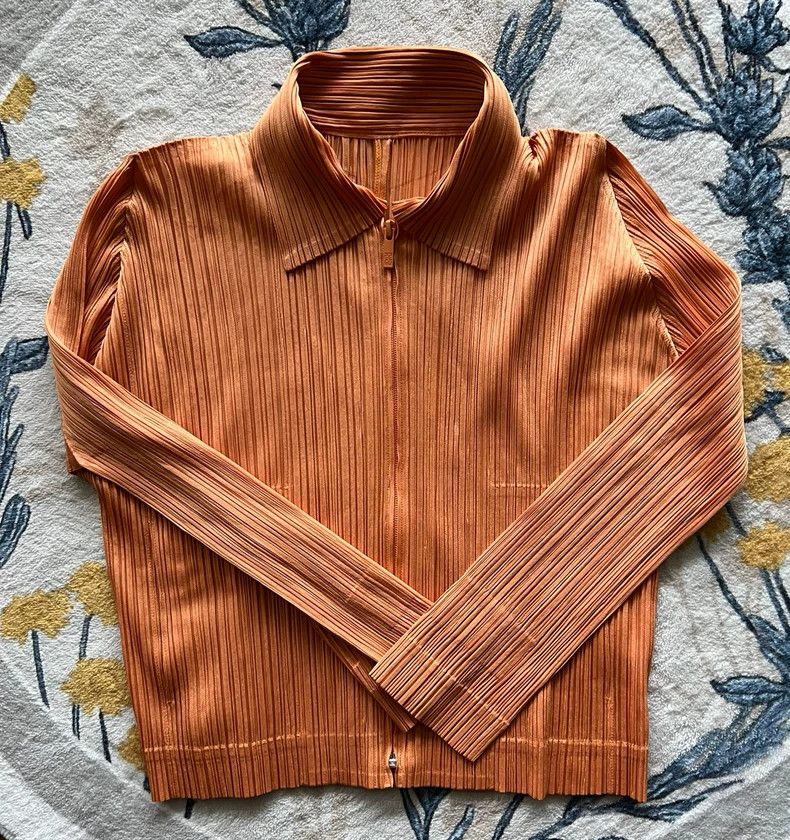 Issey Miyake Issey Miyake size:4 Brown pleated long-sleeved jacket Size L / US 10 / IT 46 - 4 Thumbnail