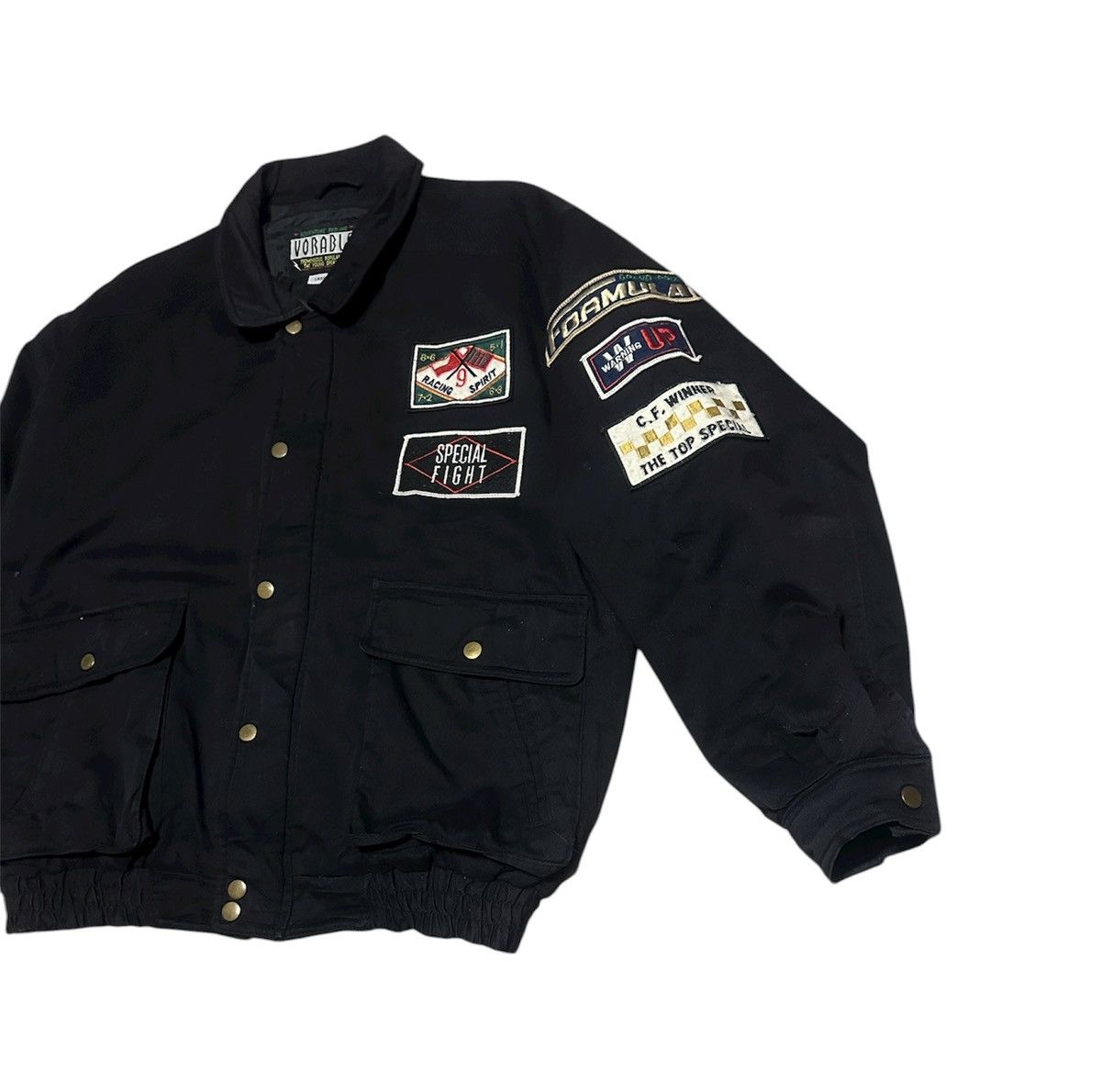 Vintage Vintage Grand Prix Formula Bomber Jacket Vorable Sun Faded Size US L / EU 52-54 / 3 - 3 Thumbnail