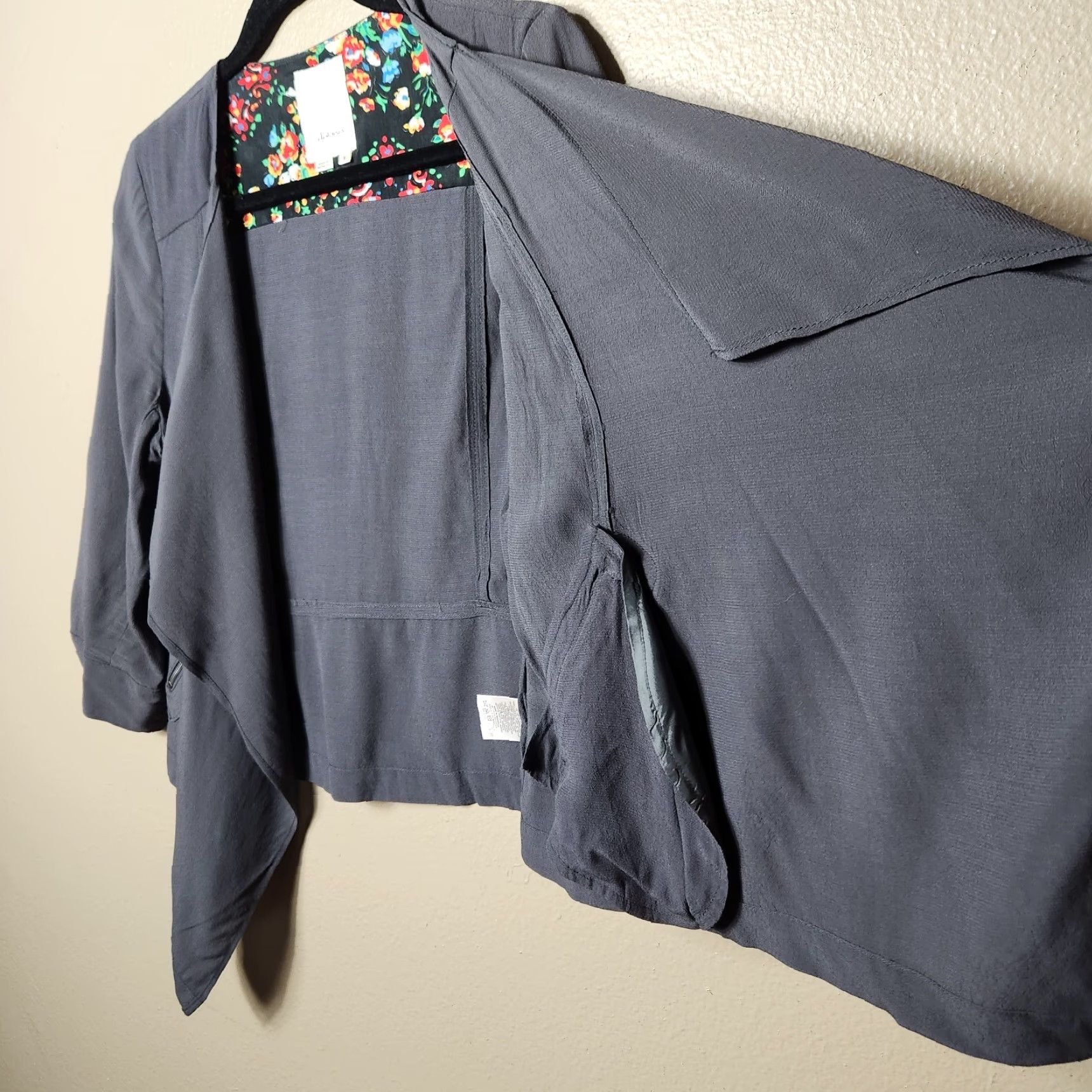 Anthropologie Anthropologie Jacket Women Open Waterfall Moto Style S Gray Rayon Elevenses Dark Gray Short Sweat? Size S / US 4 / IT 40 - 5 Thumbnail