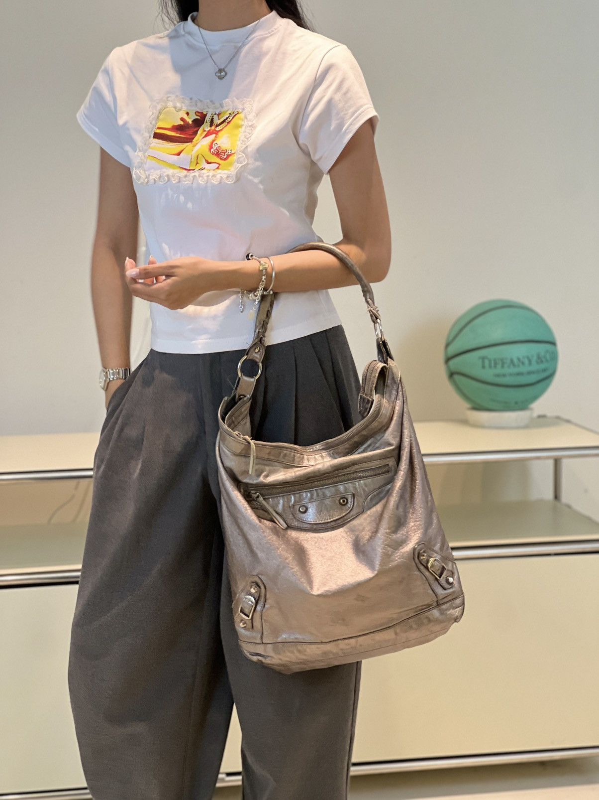 Balenciaga Balenciaga Day hobo silver Size ONE SIZE - 3 Thumbnail