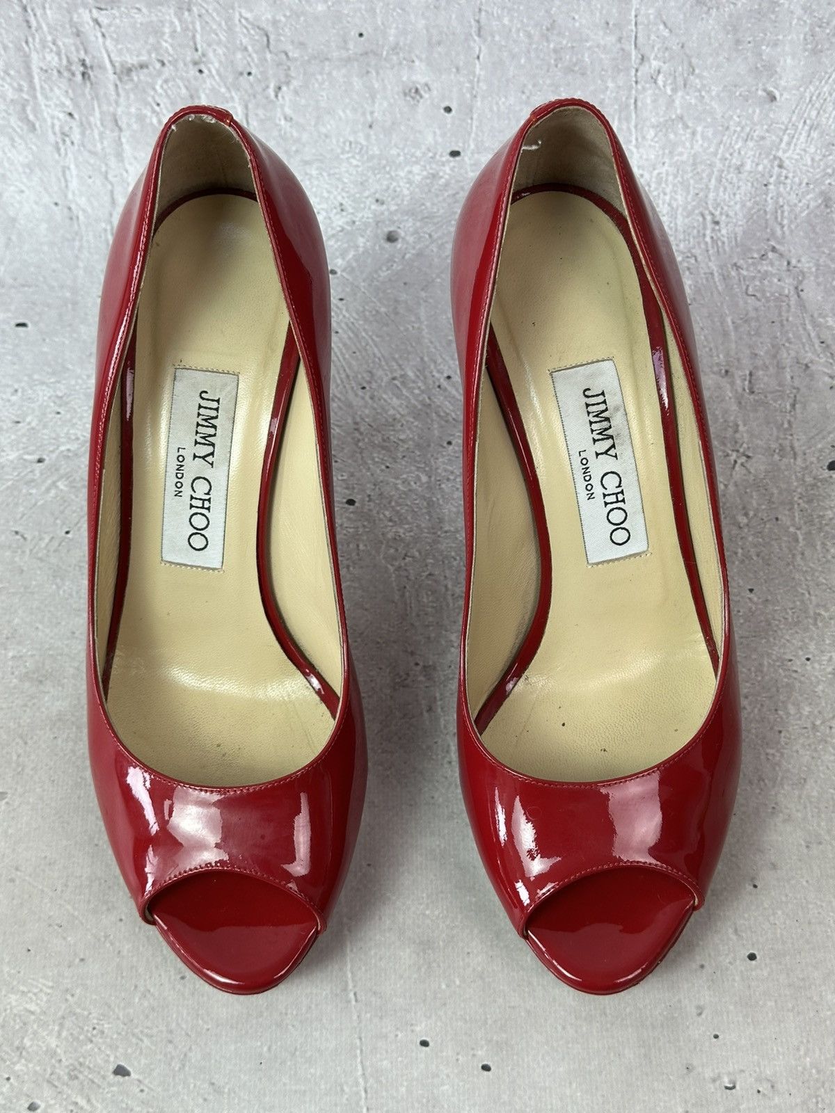 Jimmy Choo Jimmy Choo Made in Italy Patent Leather Red Heels With Box Size US 6 / IT 36 - 3 Thumbnail