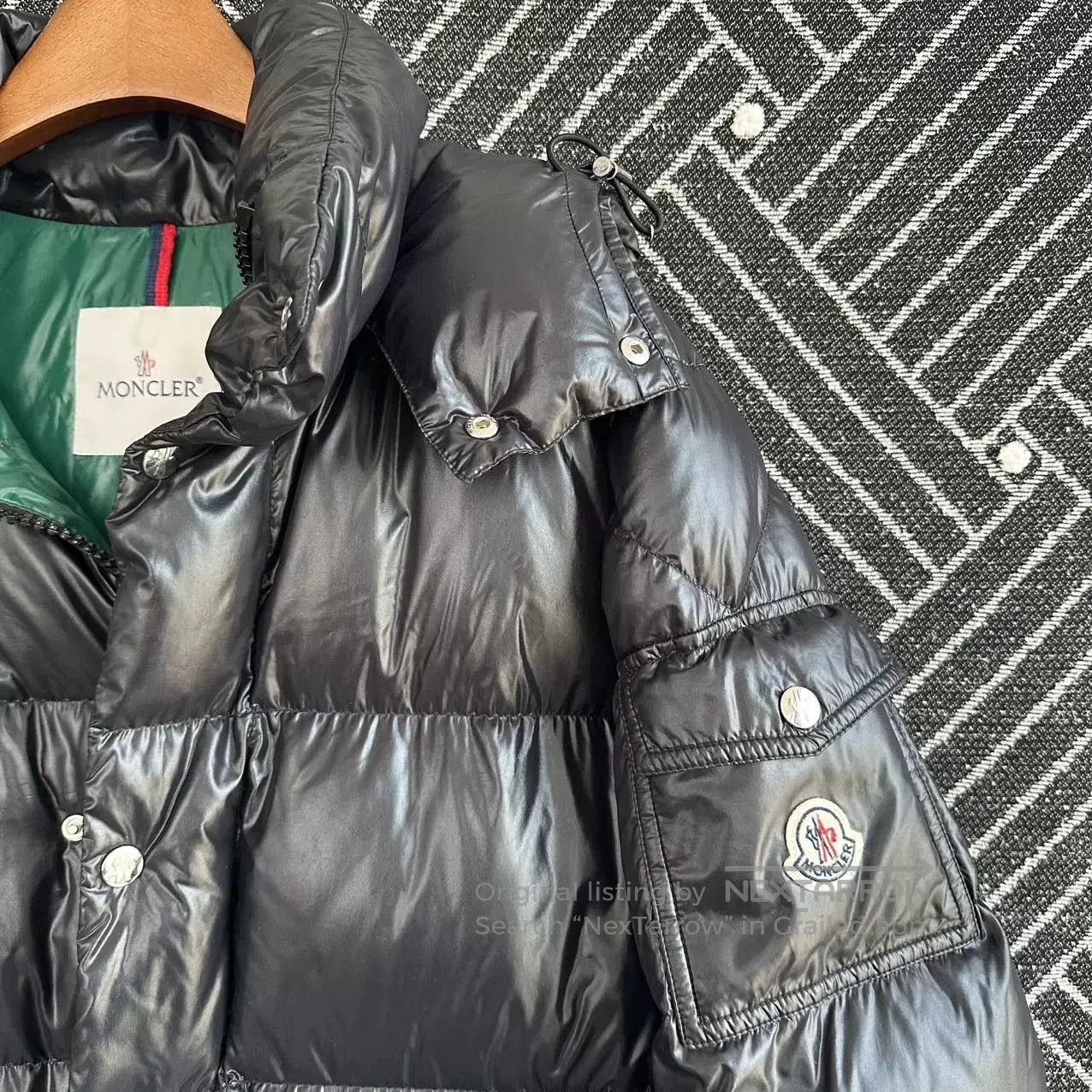 Moncler Moncler Hanoverian Black Shiny Down Jacket. Size US XL / EU 56 / 4 - 3 Thumbnail