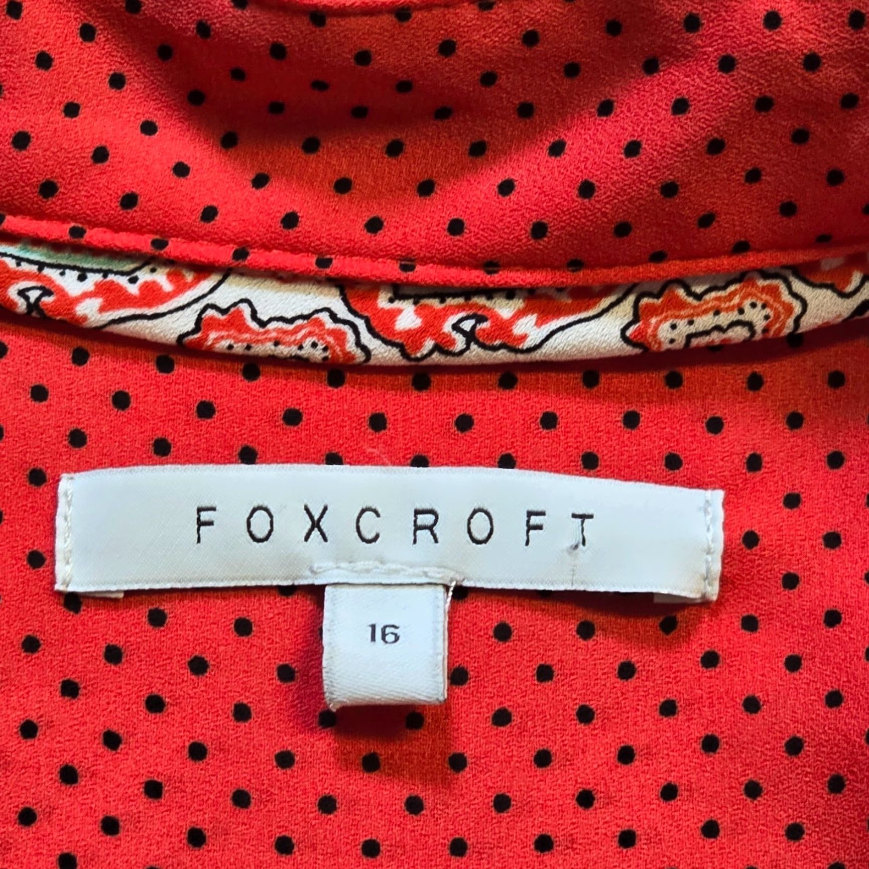 Vintage Foxcroft Blouse Women Size 16 Red Polka Dot Long Sleeve Sheer Non-Iron Button Front Career Casual Shirt Size XXL / US 16-18 / IT 52-54 - 4 Thumbnail