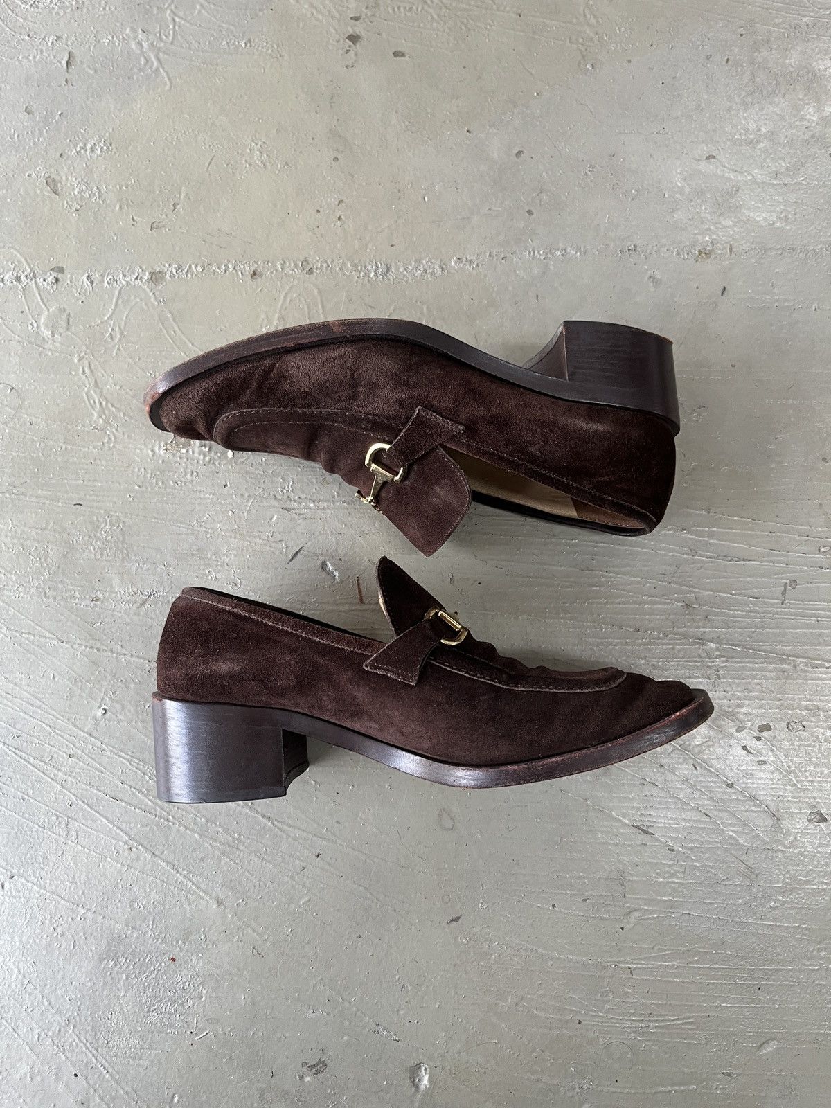 Gucci Vintage Gucci Tom Ford Era Horsebit Suede Leather Loafers Size US 7 / IT 37 - 11 Thumbnail
