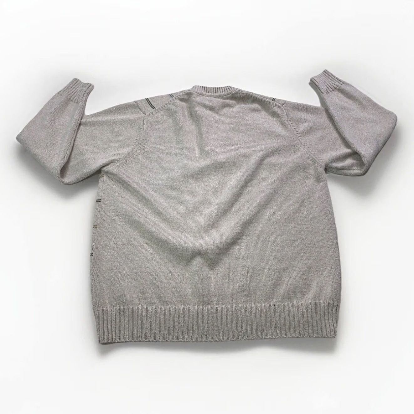 Geoffrey Beene VINTAGE Geoffrey Beene Mens XL Sweater Knit 100% Cotton Beige Crew Neck Long Sleeve Geometric Square Knit Pullover Casual Winter Size US XL / EU 56 / 4 - 5 Thumbnail