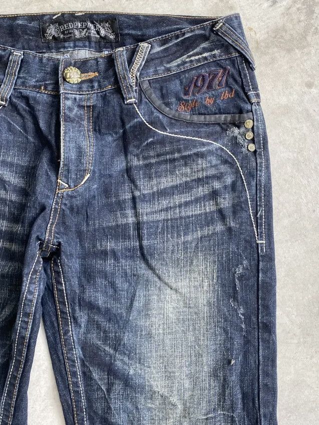14th Addiction FLARE Red Pepper Japan Patch Wings Jeans Size US 32 / EU 48 - 4 Thumbnail