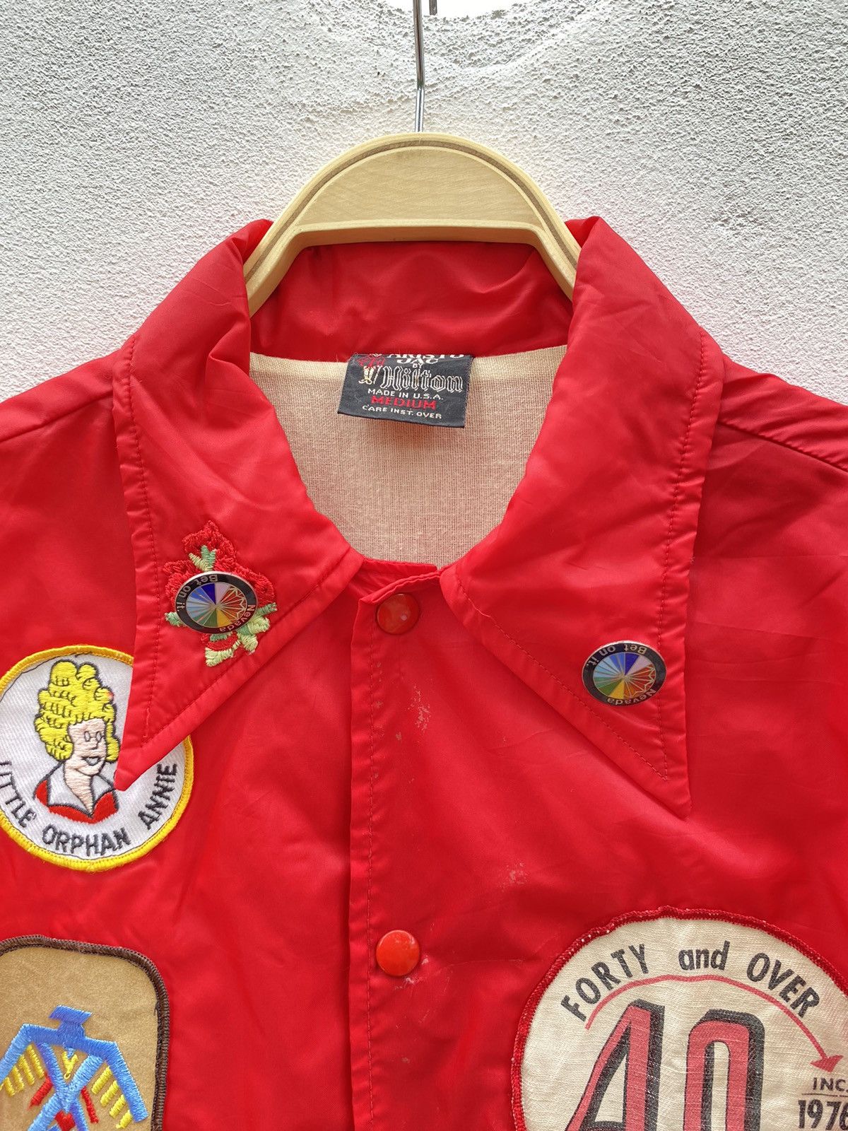 Vintage Vintage red nylon patch jacket Size US L / EU 52-54 / 3 - 2 Thumbnail