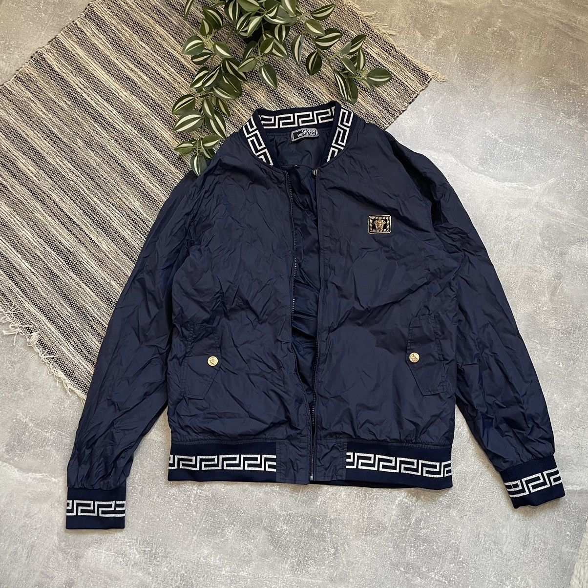 Japanese Brand × Versace Jeans Couture 90s Versace jeans couture bootleg jacket goth vintage bomber Size US L / EU 52-54 / 3 - 1 Thumbnail