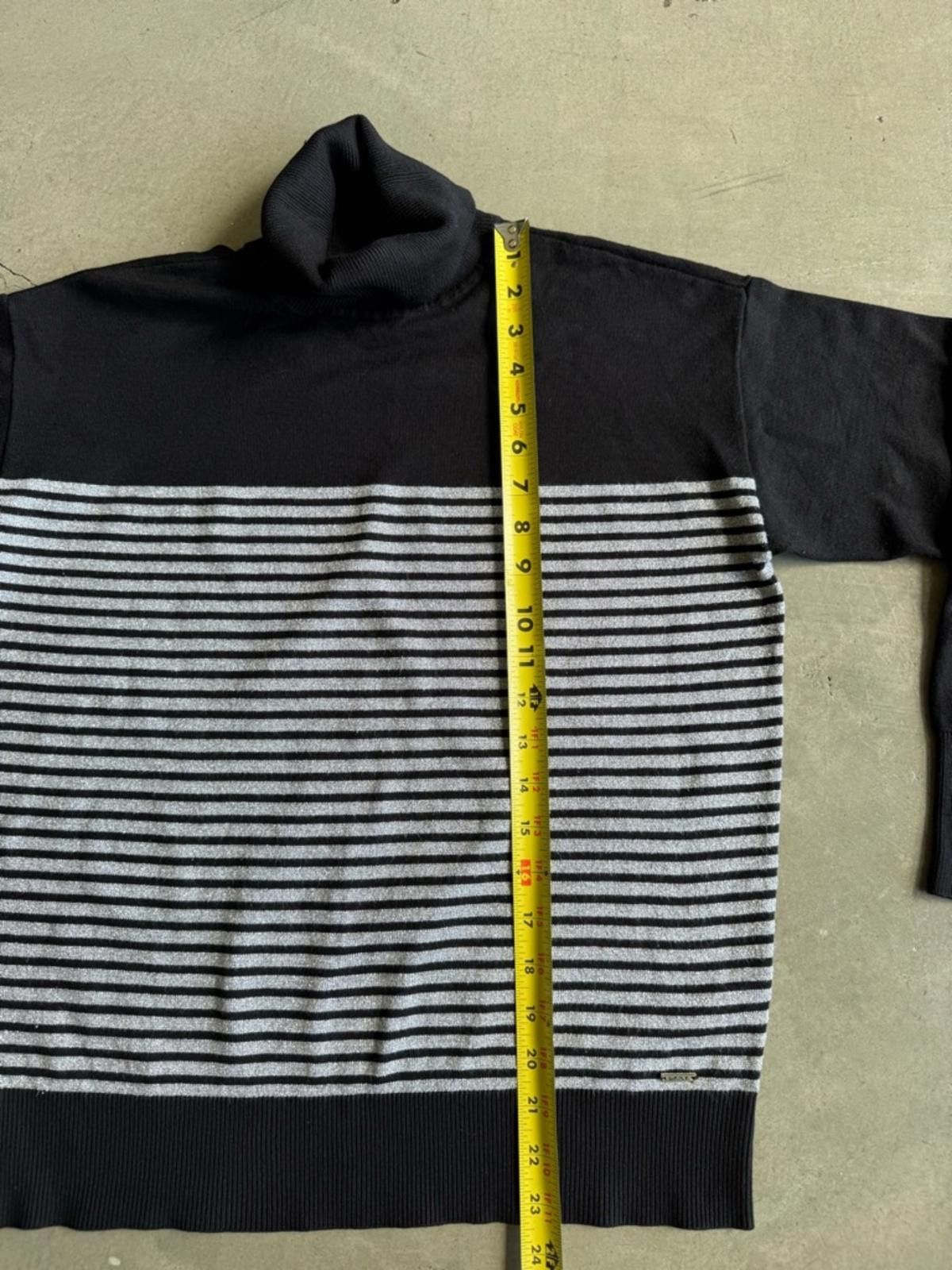 DKNY DKNY / Striped Turtleneck Sweater / Black Silver Size S / US 4 / IT 40 - 7 Thumbnail