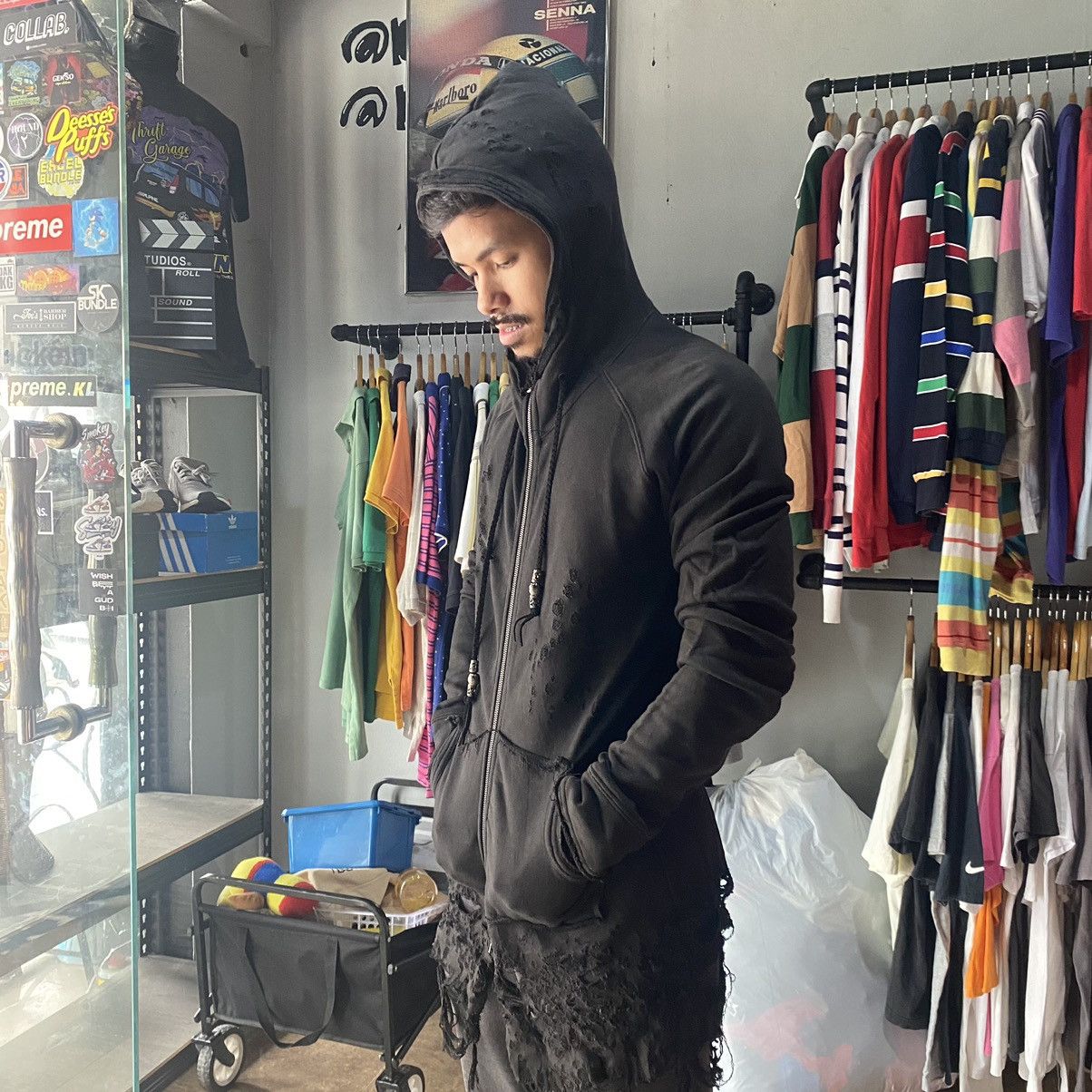 Japanese Brand × Vintage Rare!Vintage Semantic Design Zipper Hoodie Punk Style Size US M / EU 48-50 / 2 - 17 Thumbnail