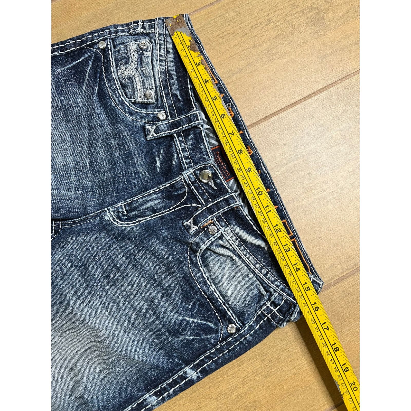 Rock Revival Rock Revival Embellished Low Rise Sargon Straight Denim 29 Size 29" - 12 Thumbnail
