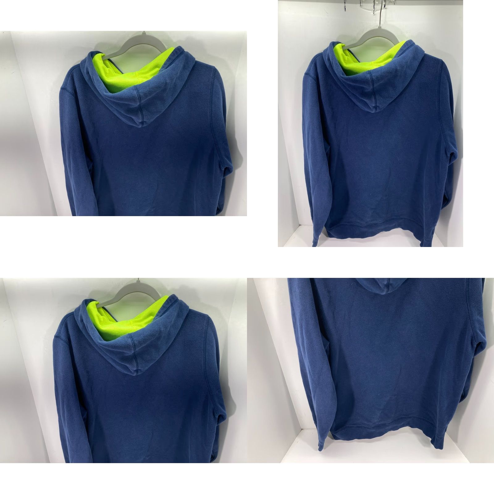 Under Armour Under Armour Sweatshirt Pullover Hooded Mens L Blue Neon Fleece Drawstring Logo Sports Outdoor Winter Fall Size US L / EU 52-54 / 3 - 8 Thumbnail