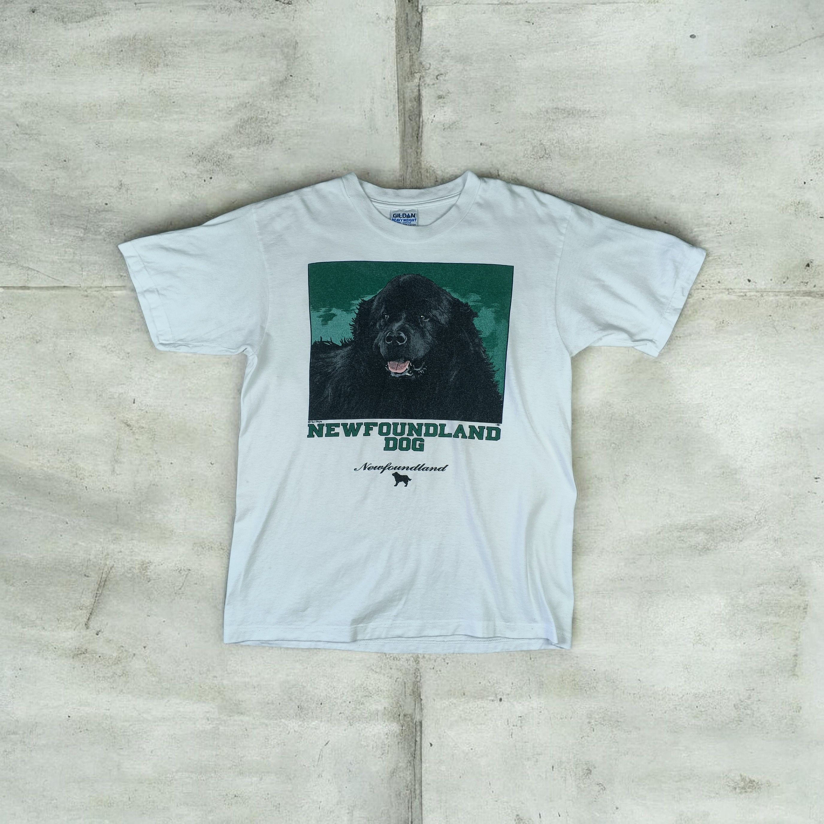 Gildan Vintage 90's GILDAN New Foundland Dog Animal T-Shirt Size US M / EU 48-50 / 2 - 1 Thumbnail