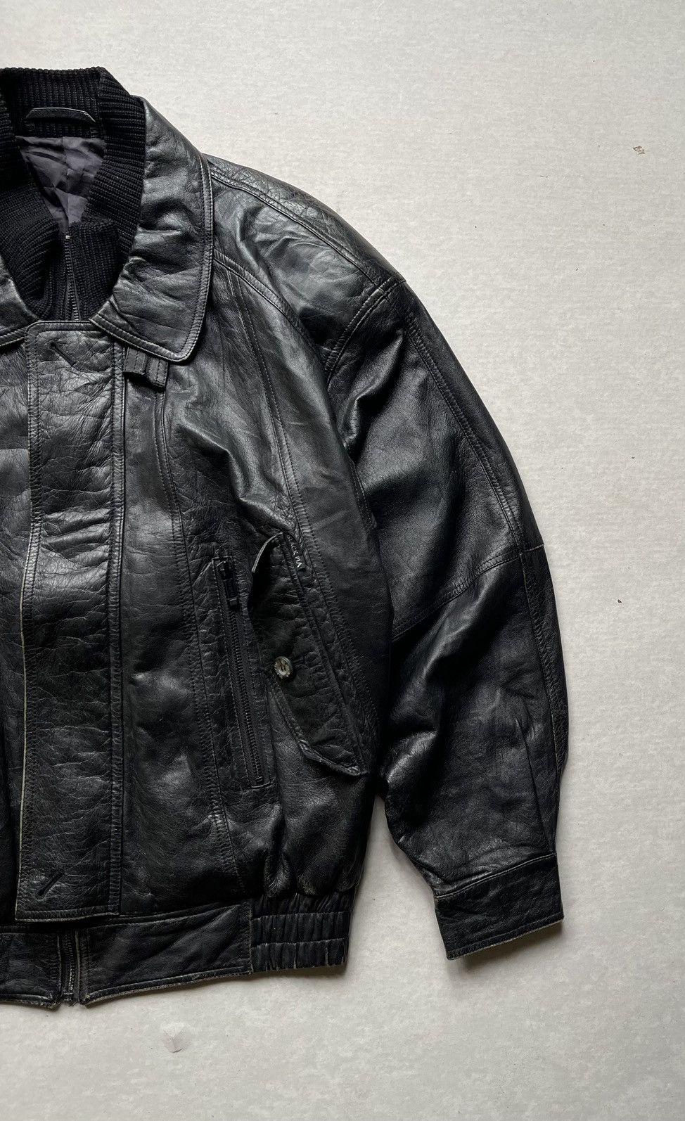 Genuine Leather × If Six Was Nine × Japanese Brand 🔥Vintage Black Pia Japan Leather Bomber Jacket Size US M / EU 48-50 / 2 - 5 Thumbnail