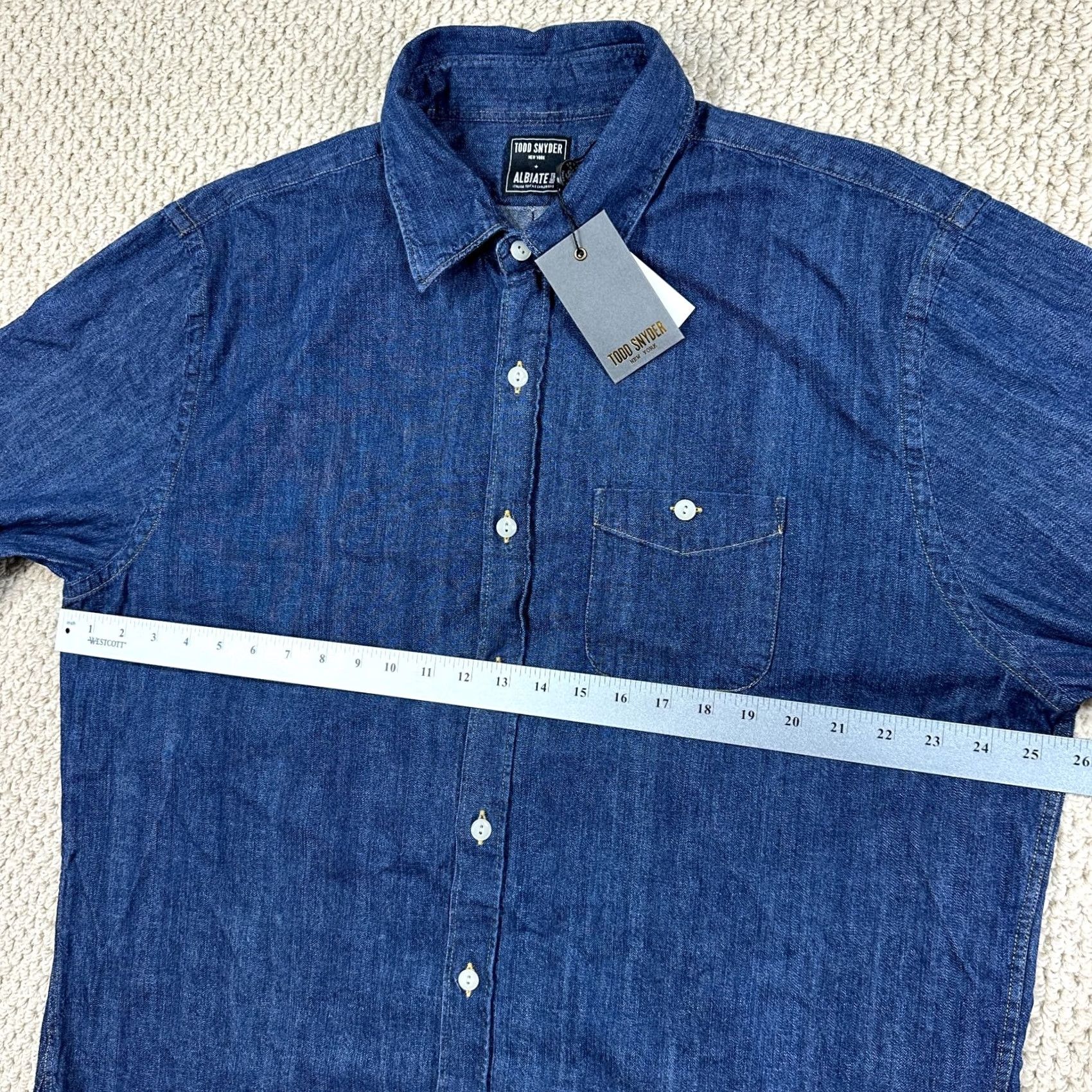 Todd Snyder Todd Snyder Albiate Italy Indigo Denim Button Overshirt Mens XL Size US XL / EU 56 / 4 - 7 Thumbnail