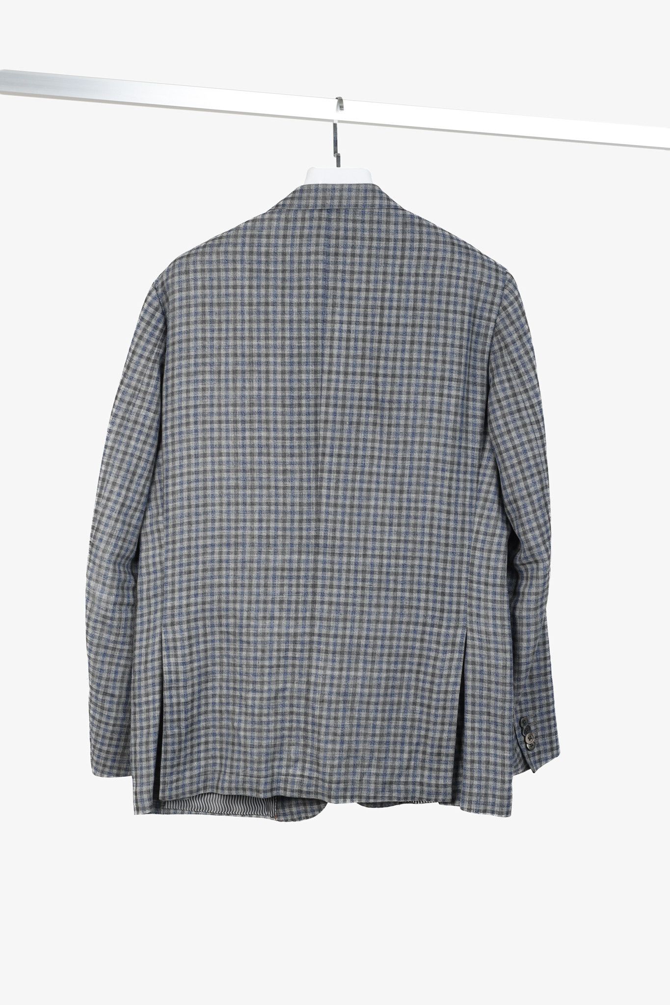 Corneliani Corneliani Grey & Blue Plaid Two-Button Blazer Size 50R - 2 Thumbnail